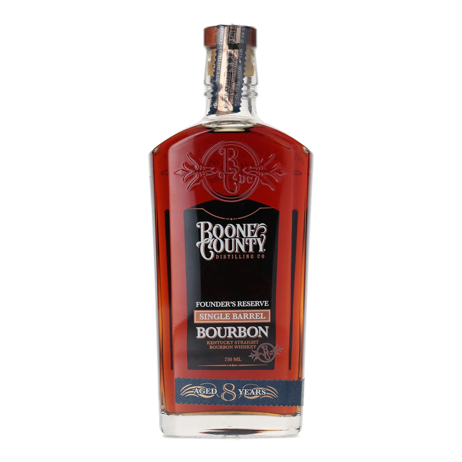 Boone County Founder’s Reserve 8 Year Old, New American Oak Cask, Cask #BCP38, OHLQ, 62% whisky bottle