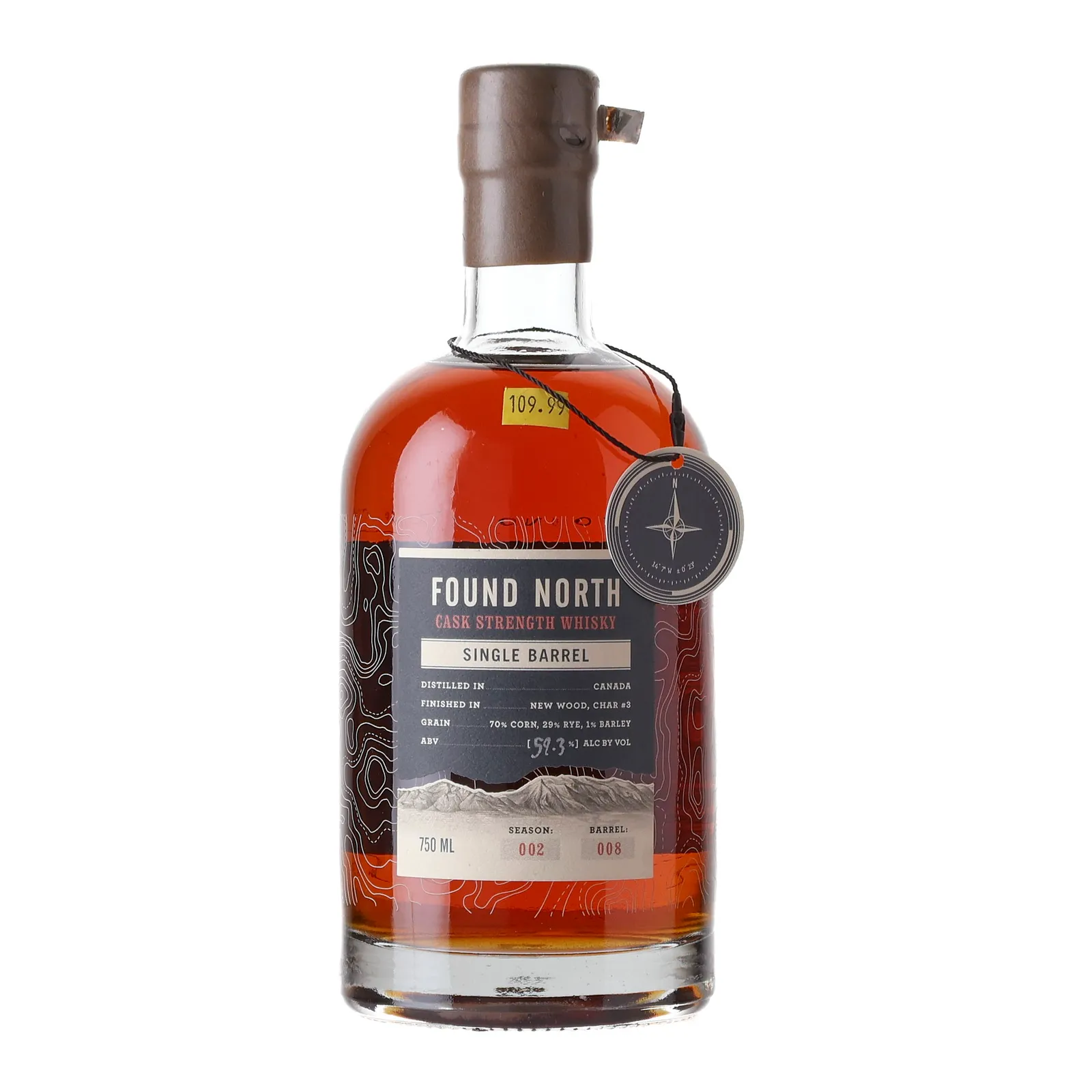 Found North Cask Strength Single Barrel Season 002, New Wood Cask, Cask #008, Official Bottling, 59.3% whisky bottle