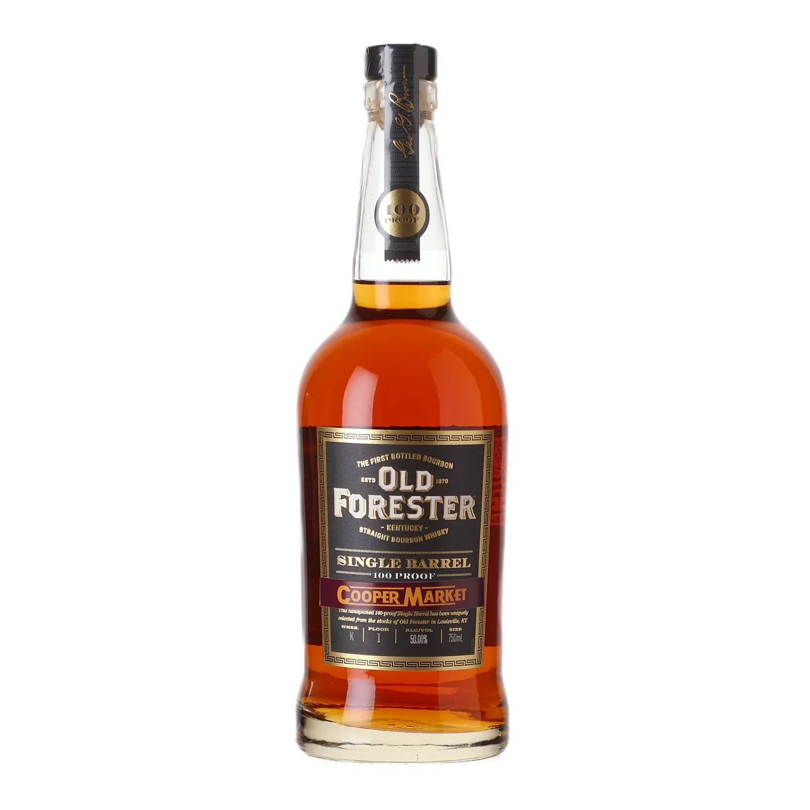 Old Forester Single Barrel 100 Proof, 50% whisky bottle