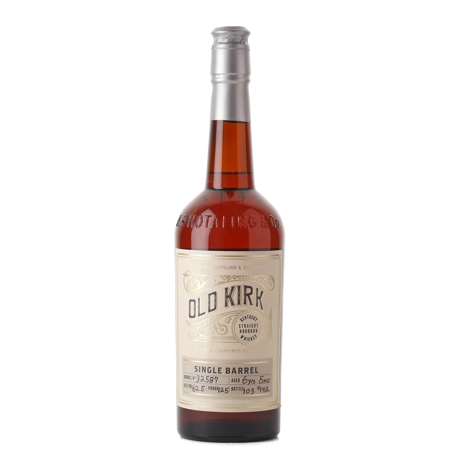 Old Kirk Single Barrel 6 Year Old, Cask #32587, 62.5% whisky bottle