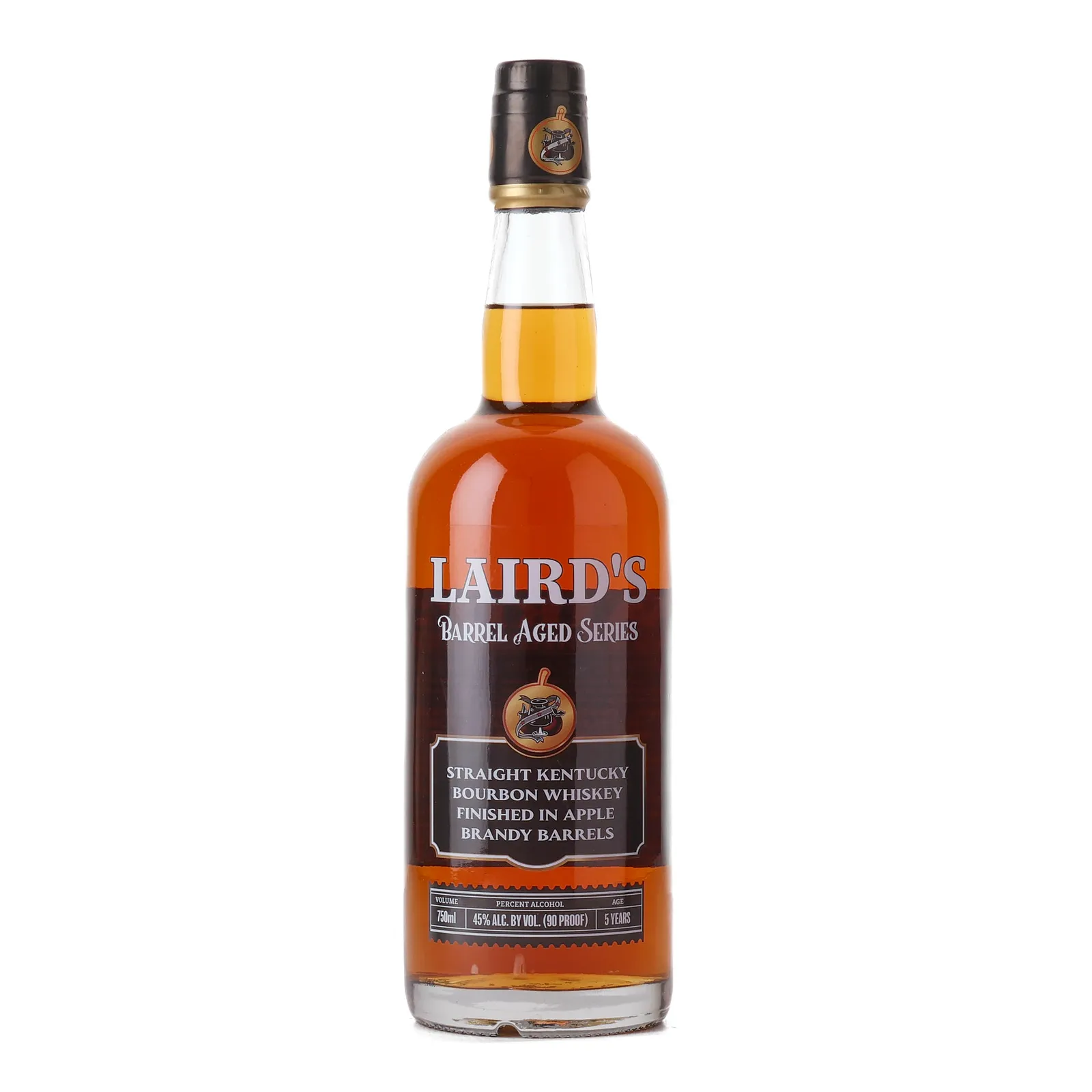 Laird's Barrel Aged Series Straight Kentucky Bourbon Finished in Apple Brandy Barrels 5 Year Old, Apple Brandy Cask, 45% whisky bottle