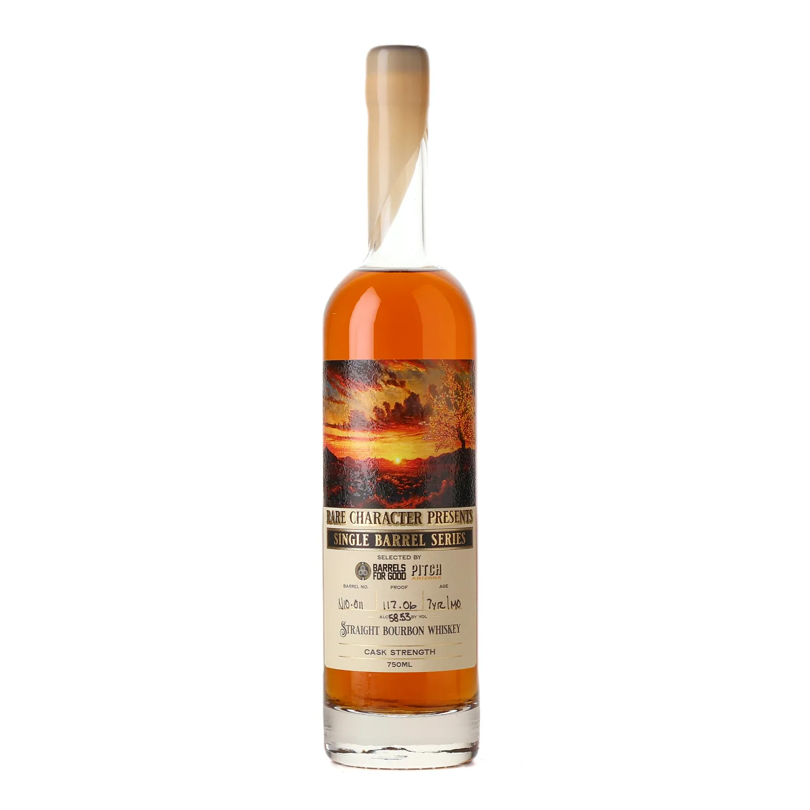 Rare Character Single Barrel Series NIO Barrels for Good & Pitch Private Barrel Selection 7 Year Old, New Charred Oak Cask, Cask #NIO-011, 2016, Rare Character, 58.53% whisky bottle