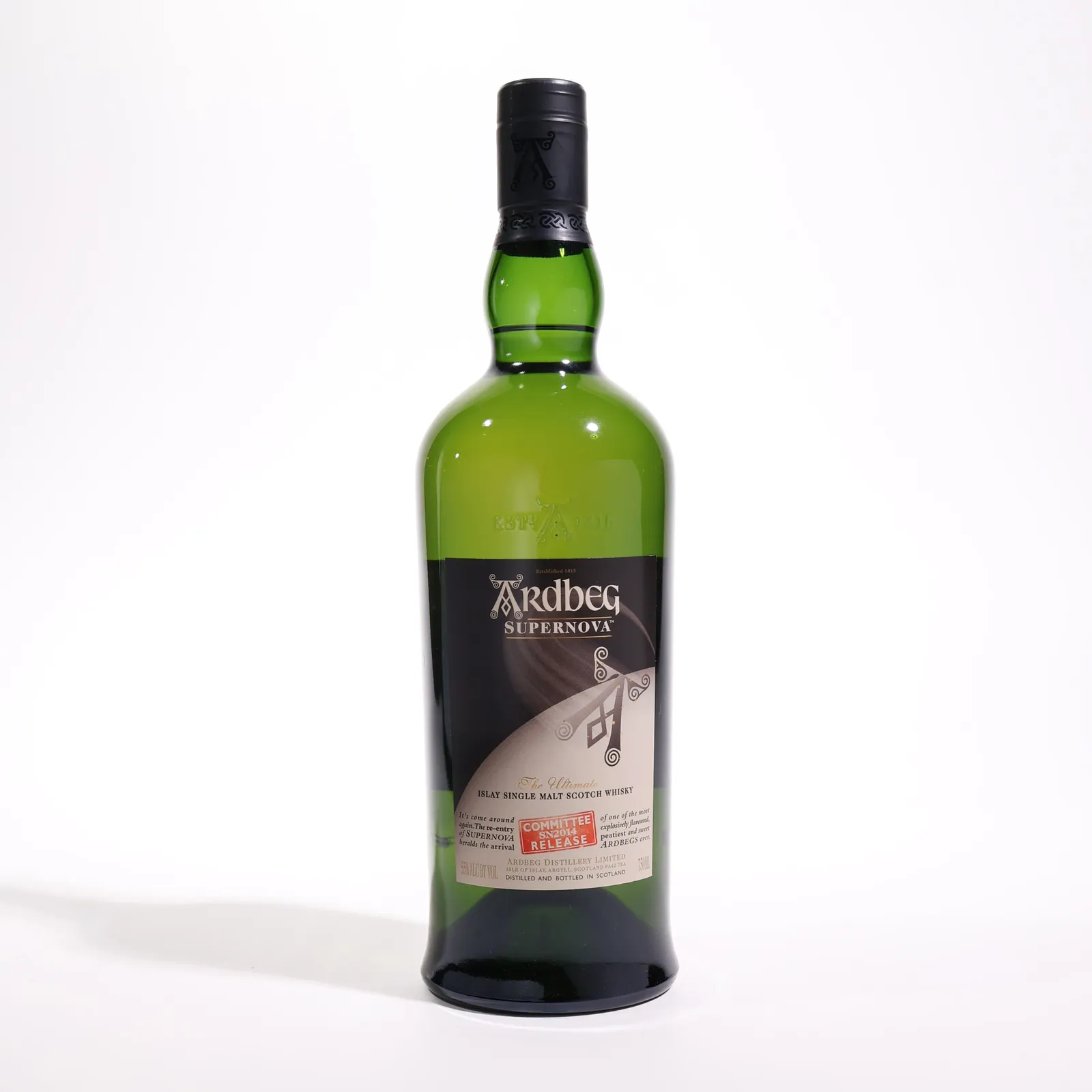 Ardbeg Supernova Committee Release, Batch No. SN2014, 2014, Bourbon & Sherry Cask, 55% whisky bottle