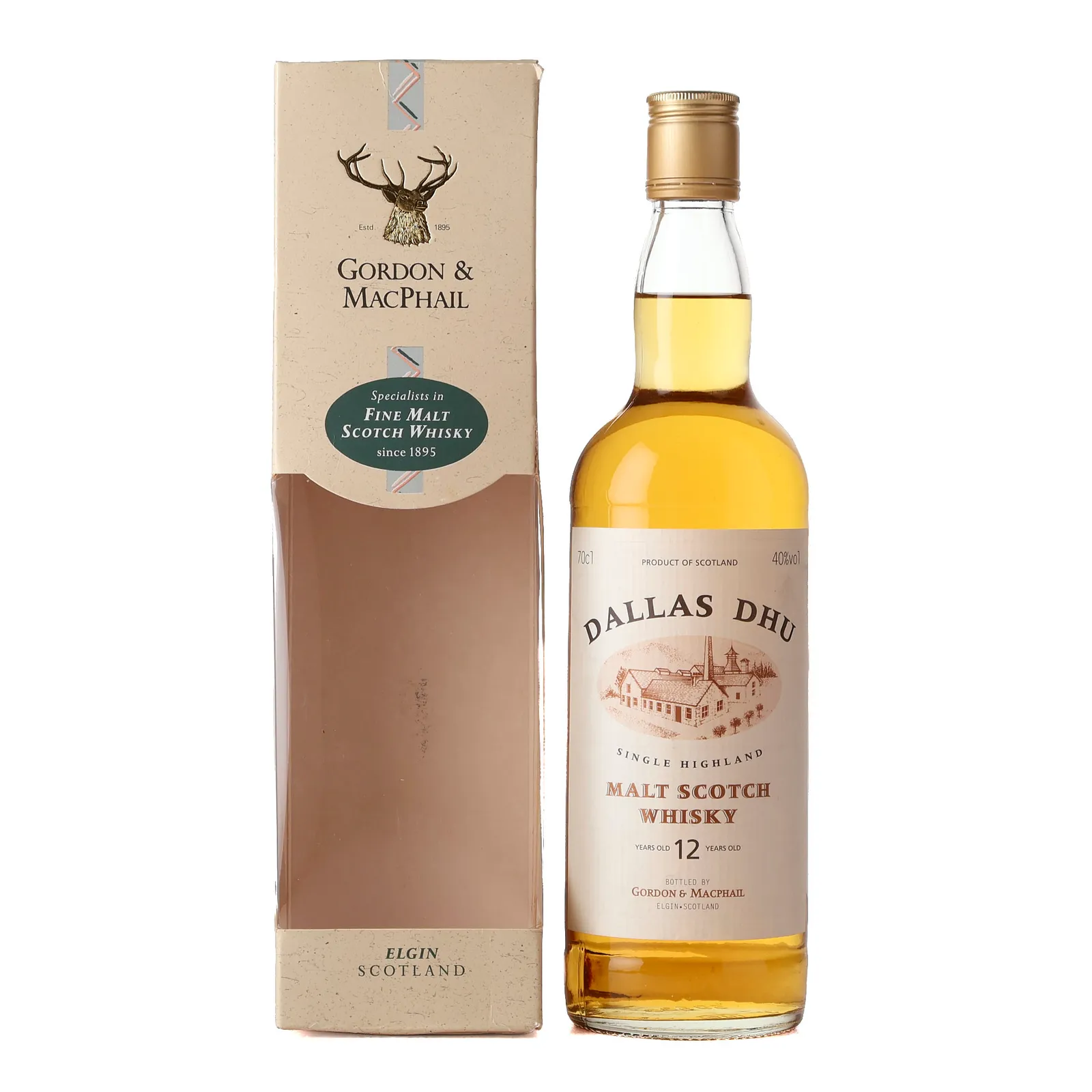 Dallas Dhu 12 Year Old, Bourbon Cask, 1983, Gordon & MacPhail, 40% whisky bottle