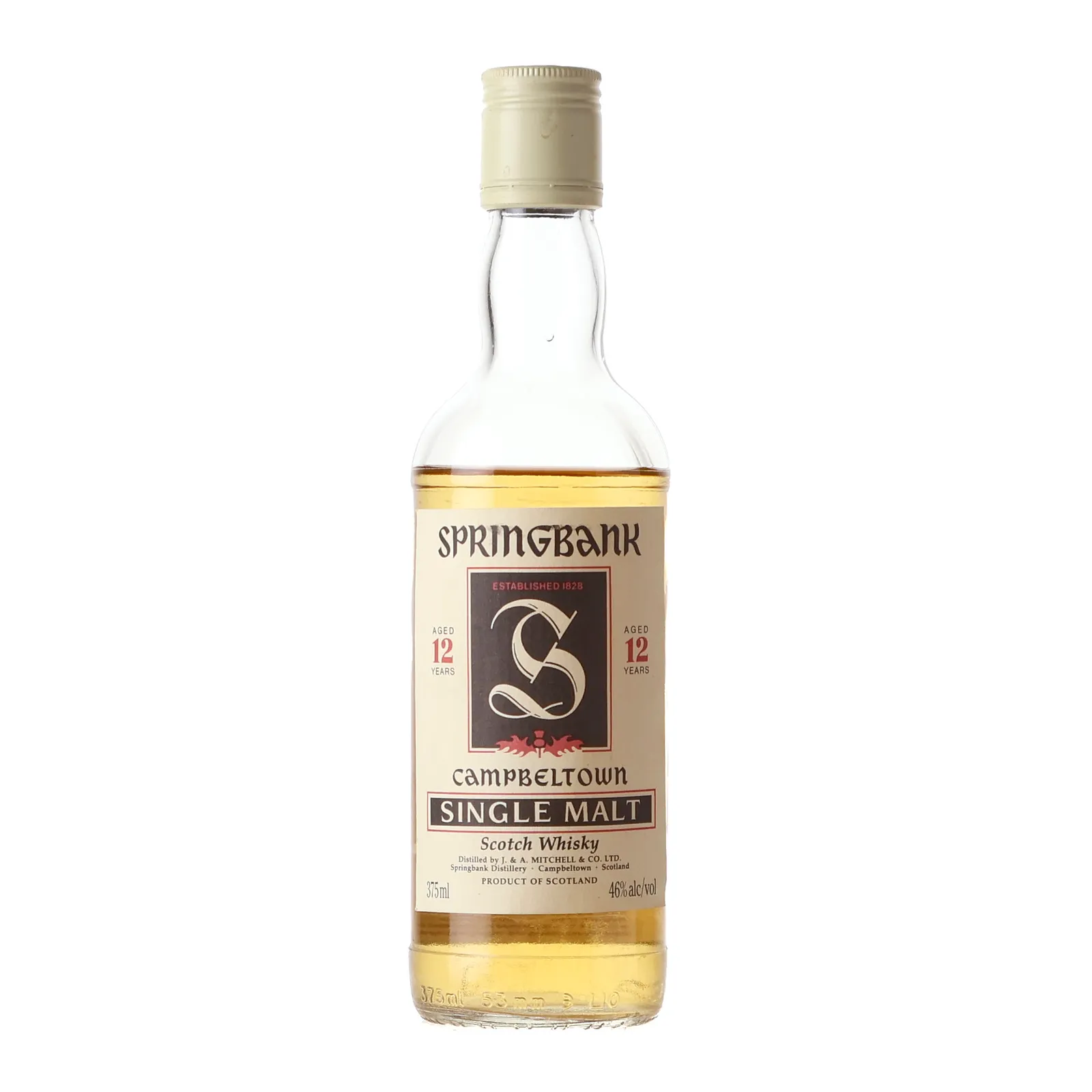 Springbank 12 Year Old, 46% whisky bottle