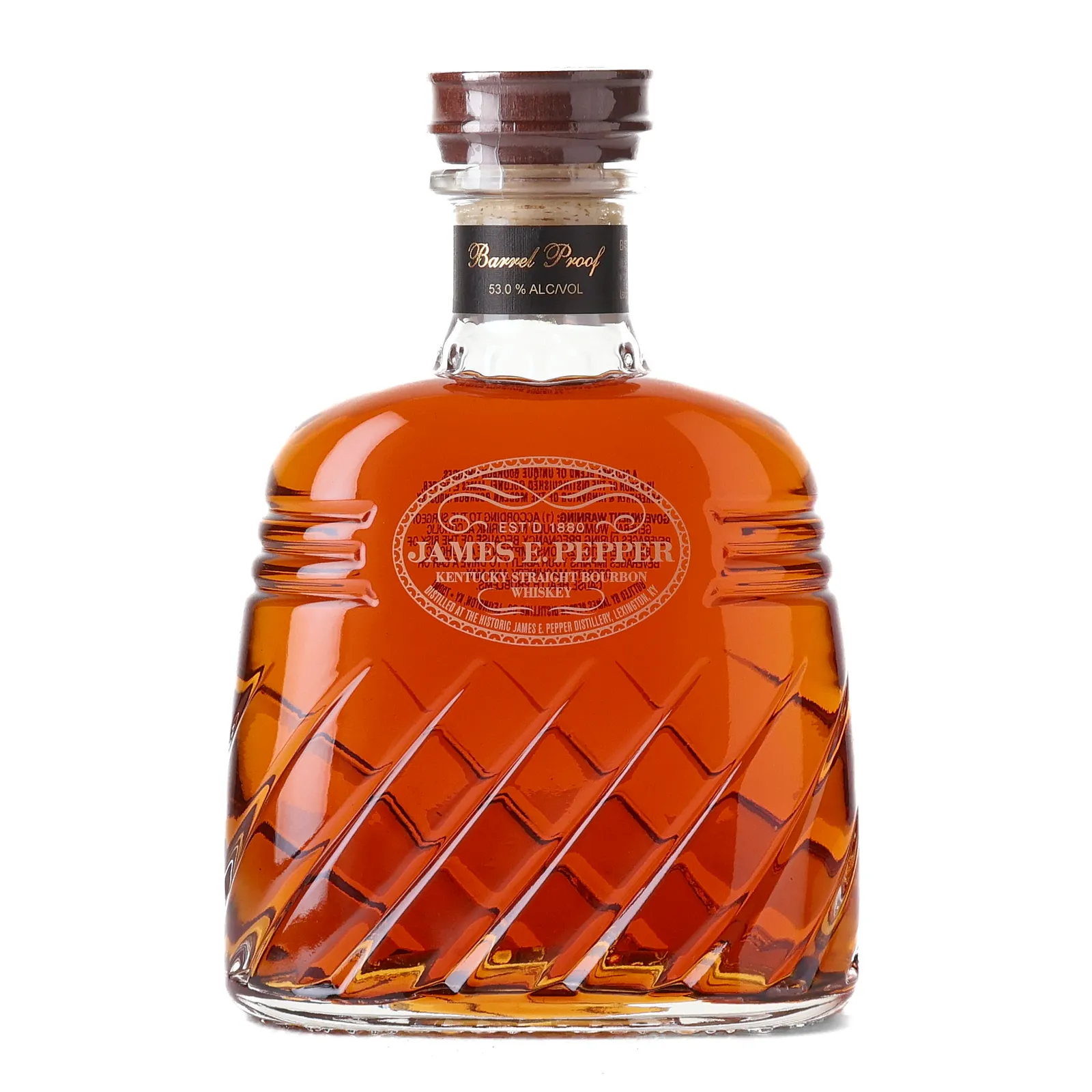 James E. Pepper Barrel Proof Bourbon, 2023, 53% whisky bottle