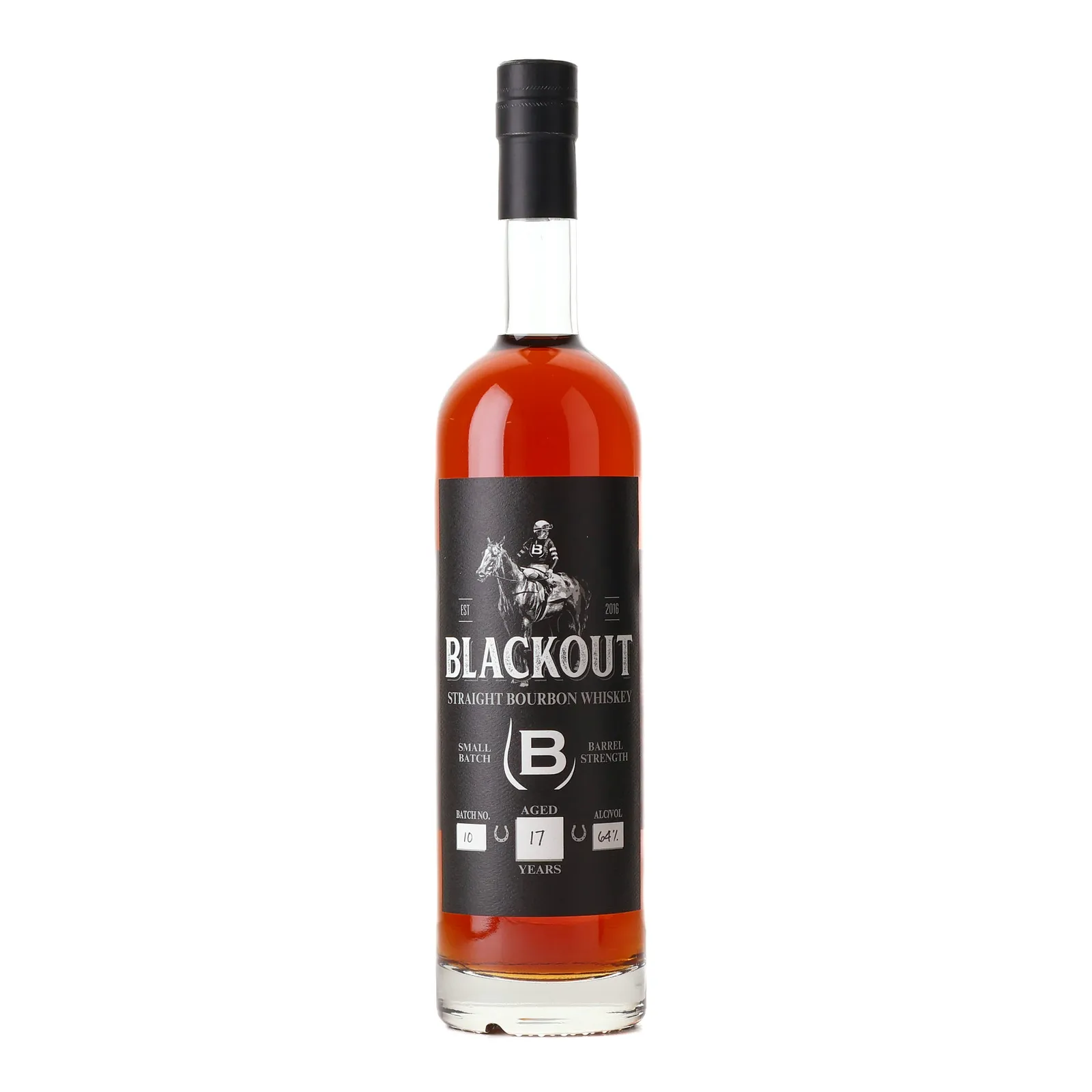 Blackout Blackout 17 Year Old, New Charred Oak Cask, Batch No. 10, Old Louisville Whiskey Co., 64% whisky bottle