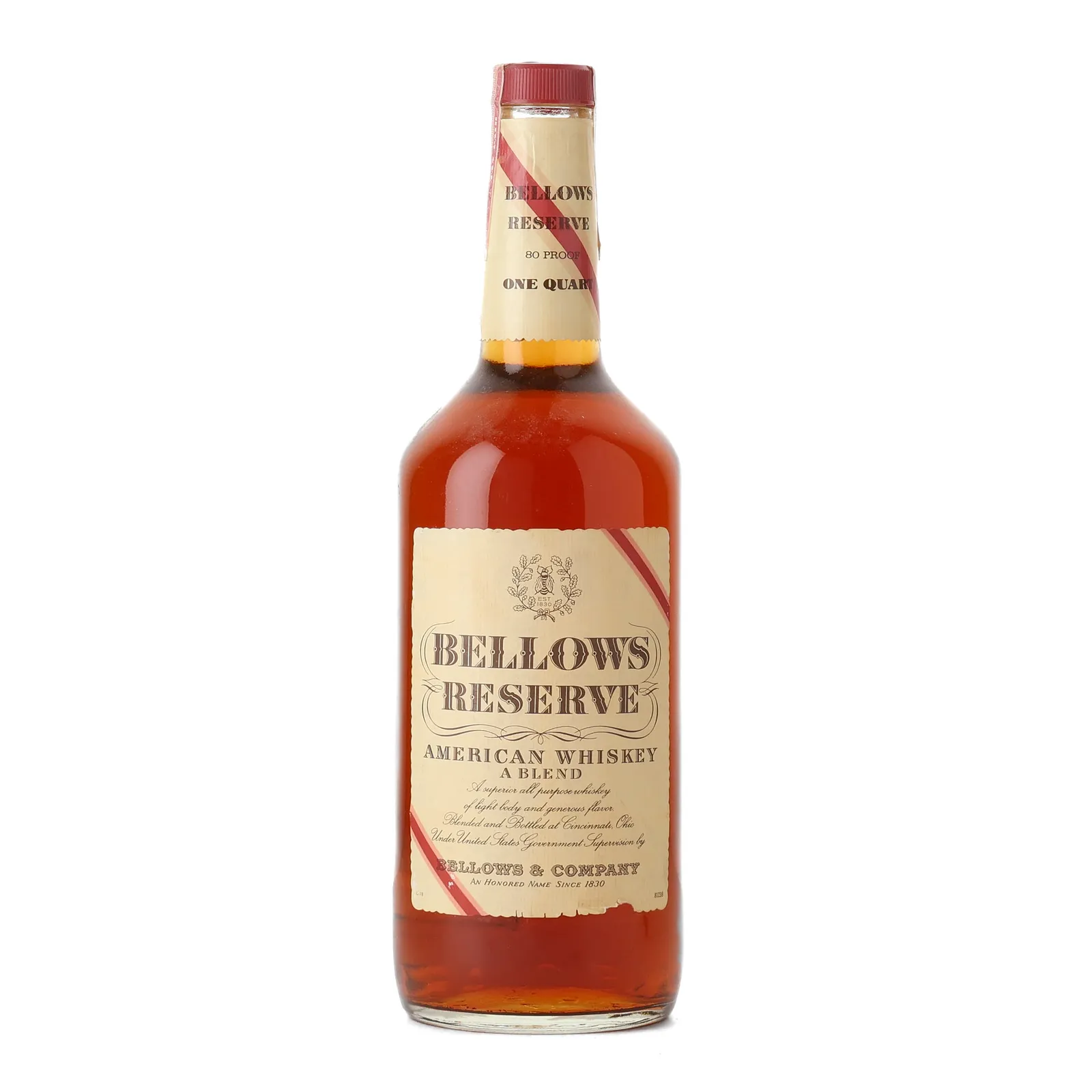 Bellows Reserve Blended Whiskey, 1979, 40% whisky bottle