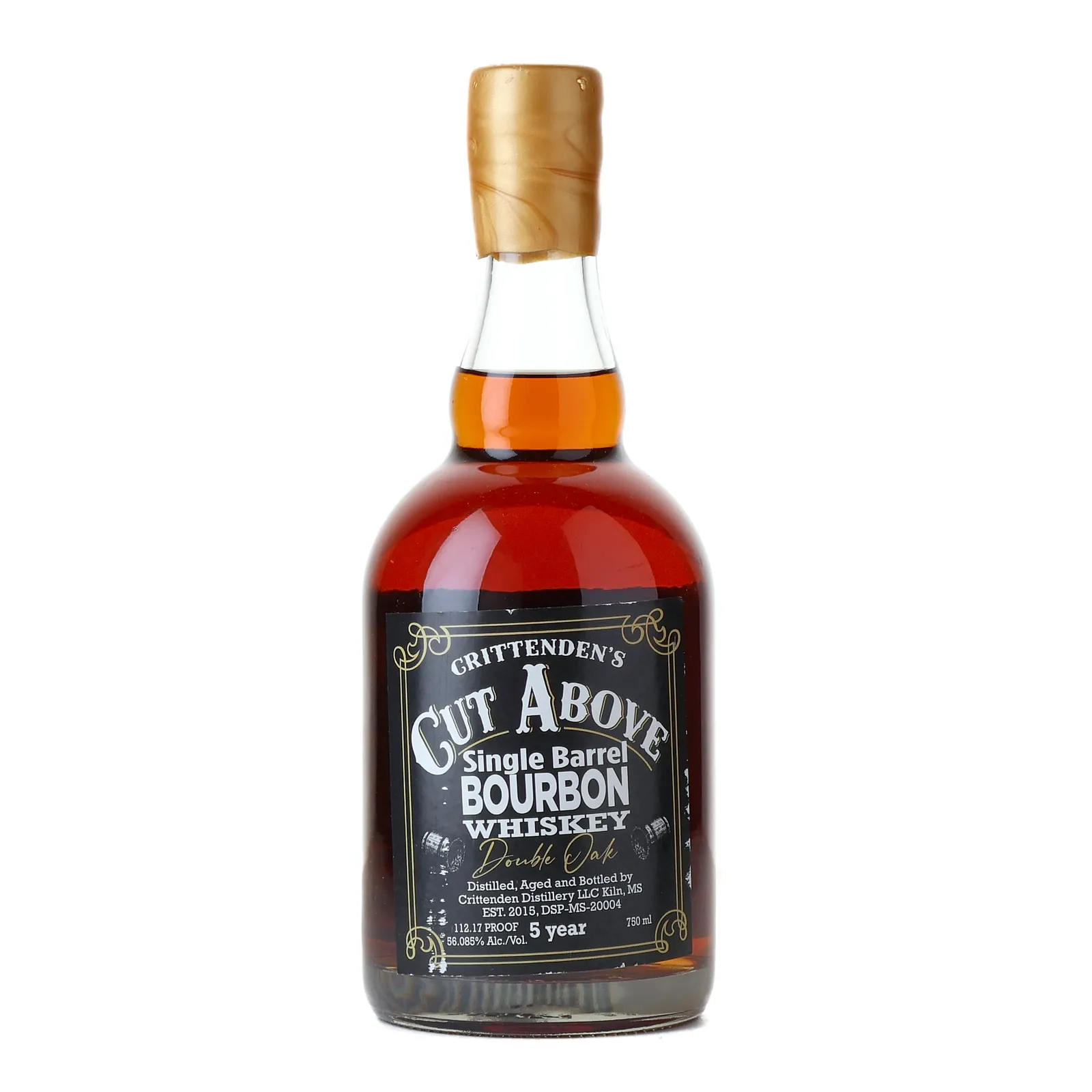 Crittenden's Cut Above Double Oak Single Barrel Bourbon 5 Year Old, Double Oak Cask, Cask #934, 2025, 56.1% whisky bottle