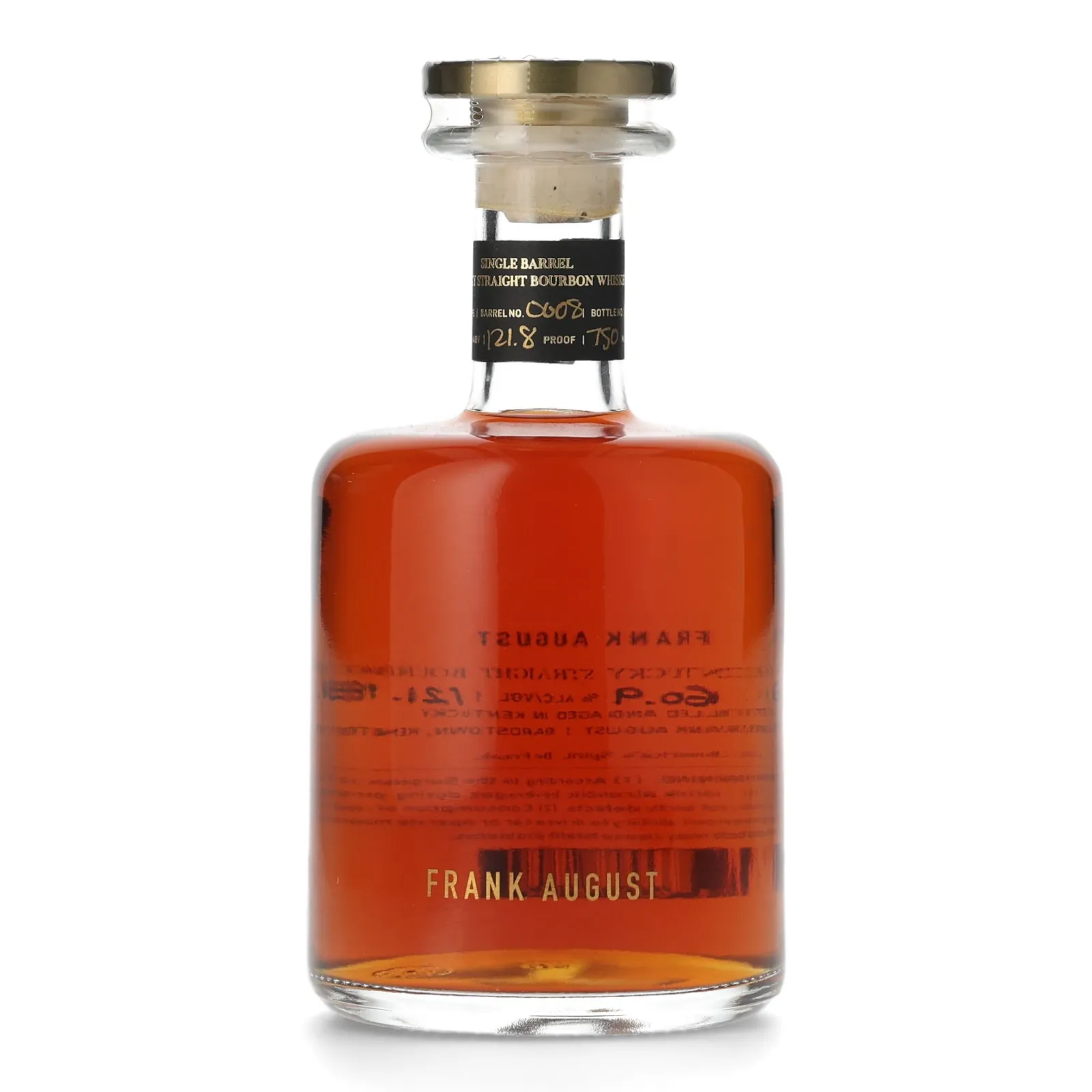 Frank August Single Barrel 6 Year Old, New Charred American Oak Cask, Cask #0008, 60.9% whisky bottle