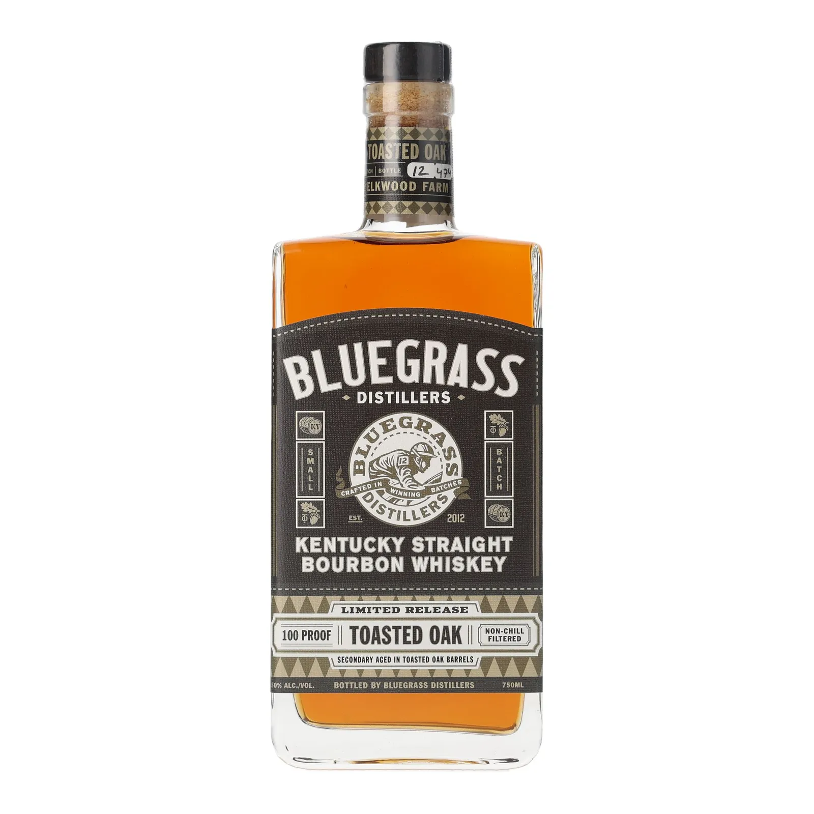Bluegrass Distillers Toasted Oak Small Batch, 50% whisky bottle