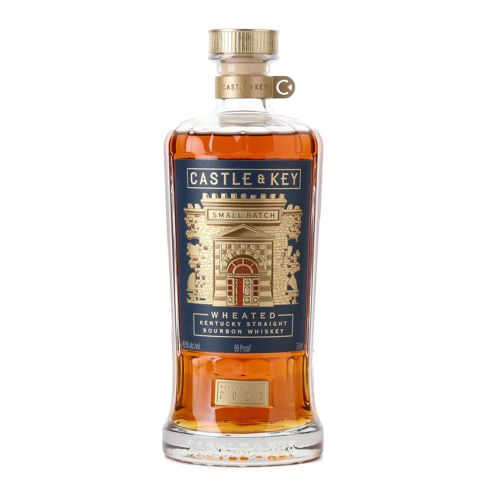 Castle & Key Small Batch No. Wheated 5 Year Old, New Charred Oak Cask, Batch No. 1, 2023, 49.5% whisky bottle
