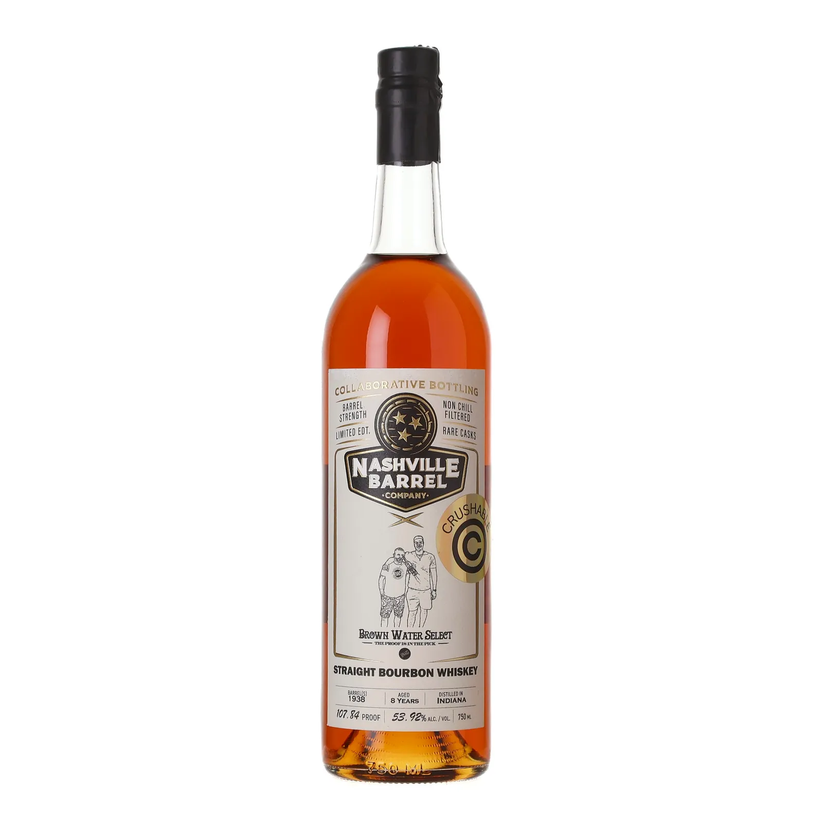 Nashville Barrel Company Brown Water Select Collaborative 8 Year Old, Barrel Cask, Cask #1938, 53.92% whisky bottle