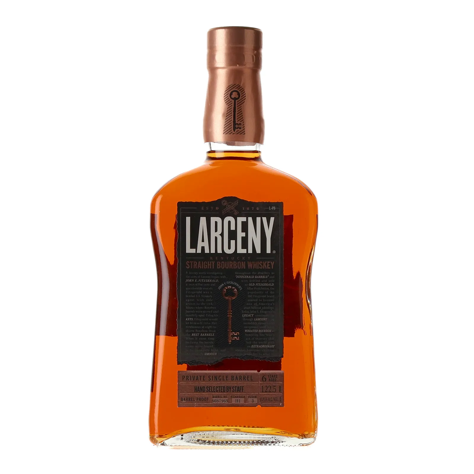 Larceny Private Single Barrel 6 Year Old, Bourbon Cask, Cask #6087969, 2024, 61.25% whisky bottle