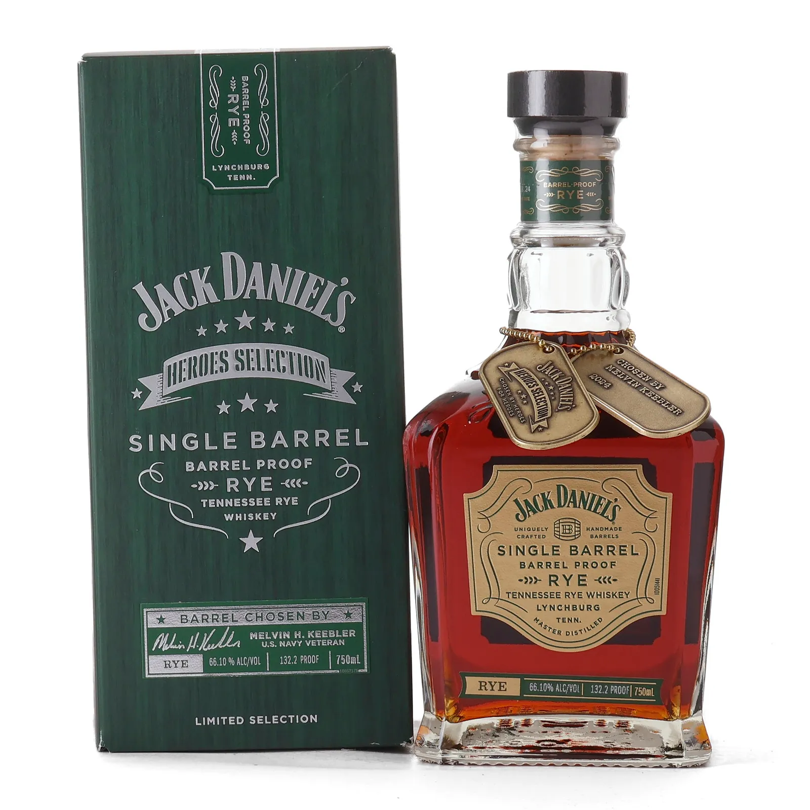 Jack Daniel's Heroes Selection Single Barrel Barrel Proof Rye, 2024, 66.1% whisky bottle