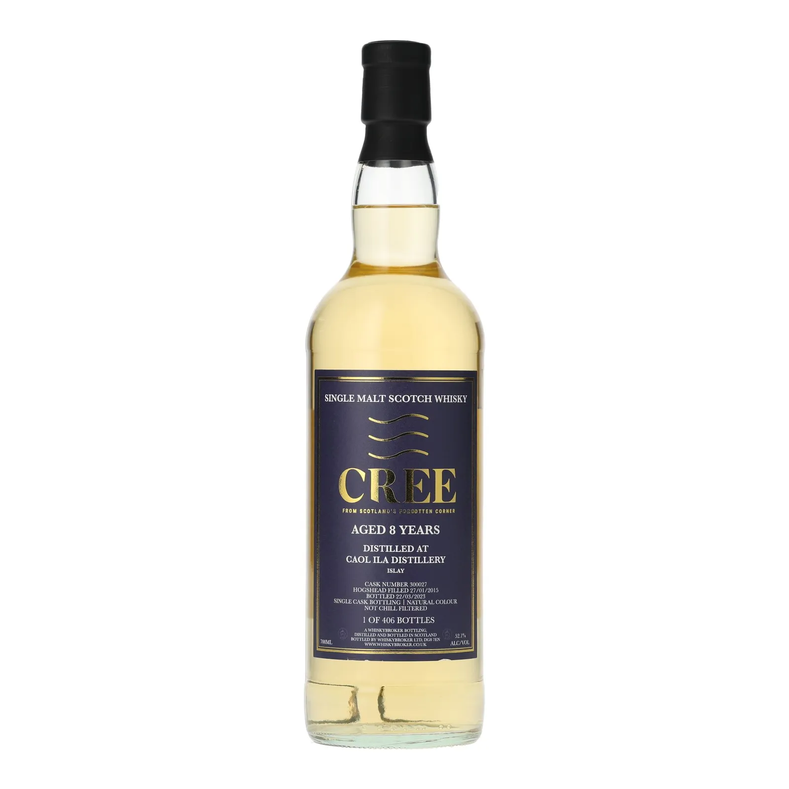 Caol Ila 2015 8 Year Old Cree, Cask #300027, 2015, Whiskybroker, 52.1% whisky bottle