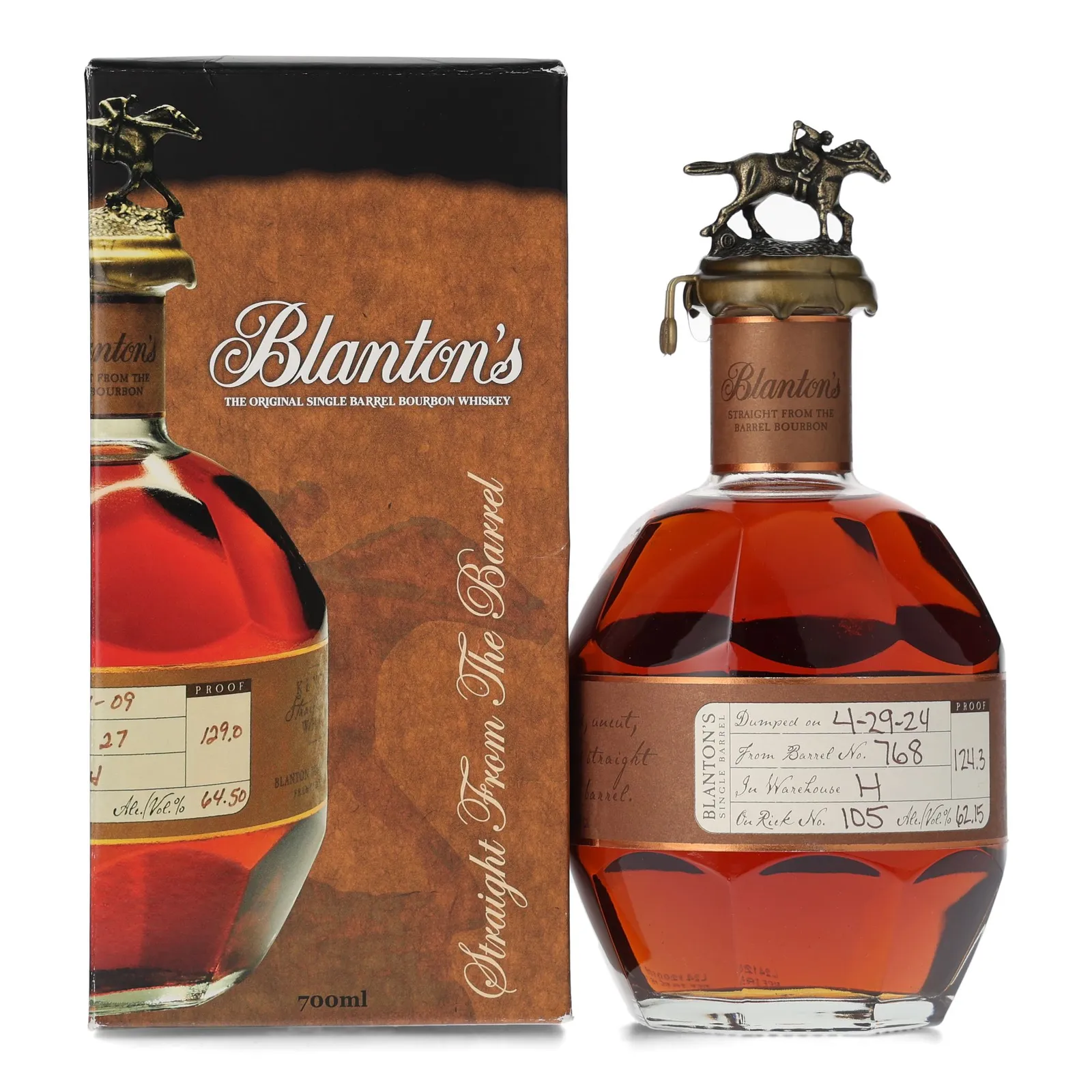 Blanton's Straight From The Barrel Bourbon, Cask #768, 2024, 62.15% whisky bottle