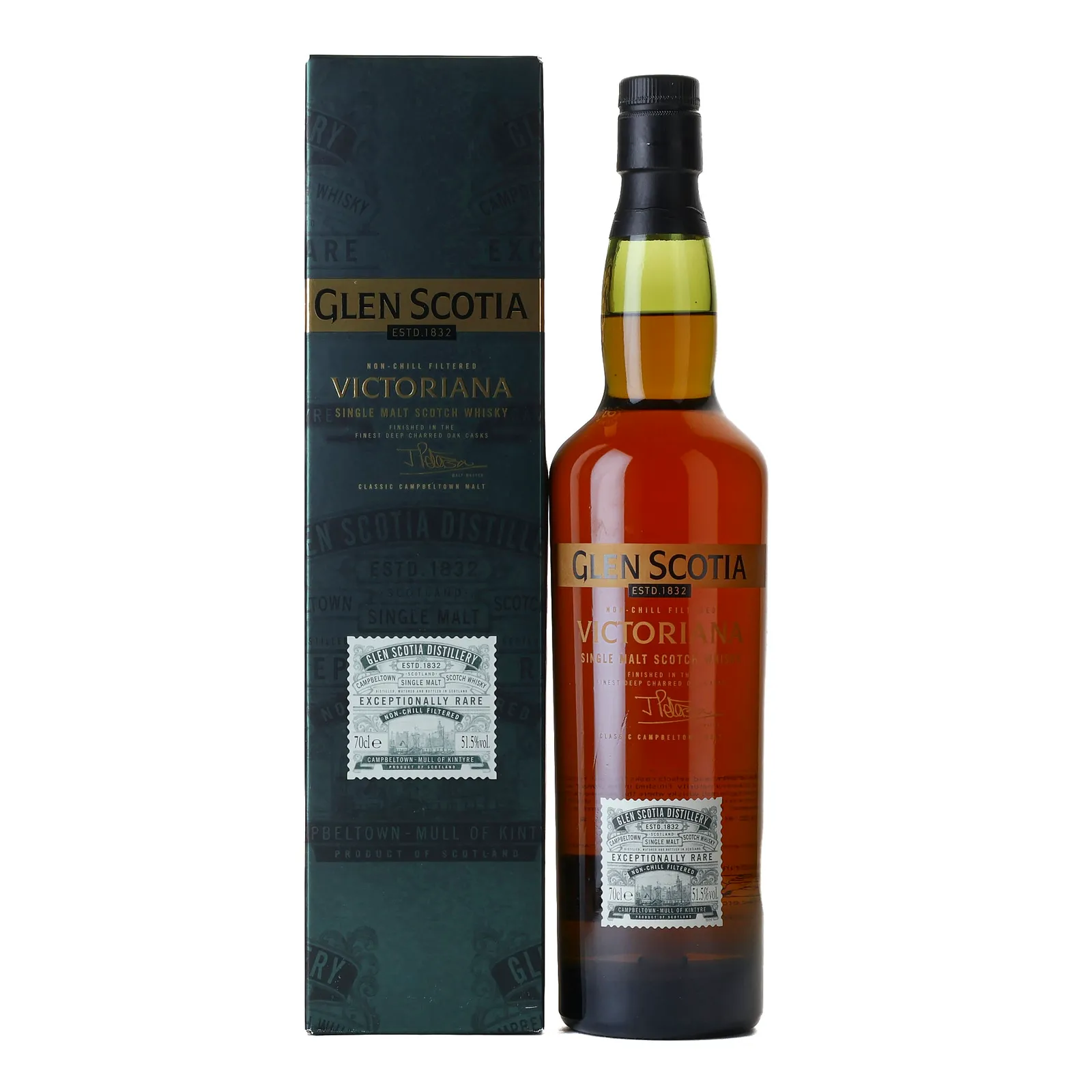 Glen Scotia Victoriana, Bourbon & Pedro Ximénez Sherry & Heavily Charred Oak Cask, 51.5% whisky bottle