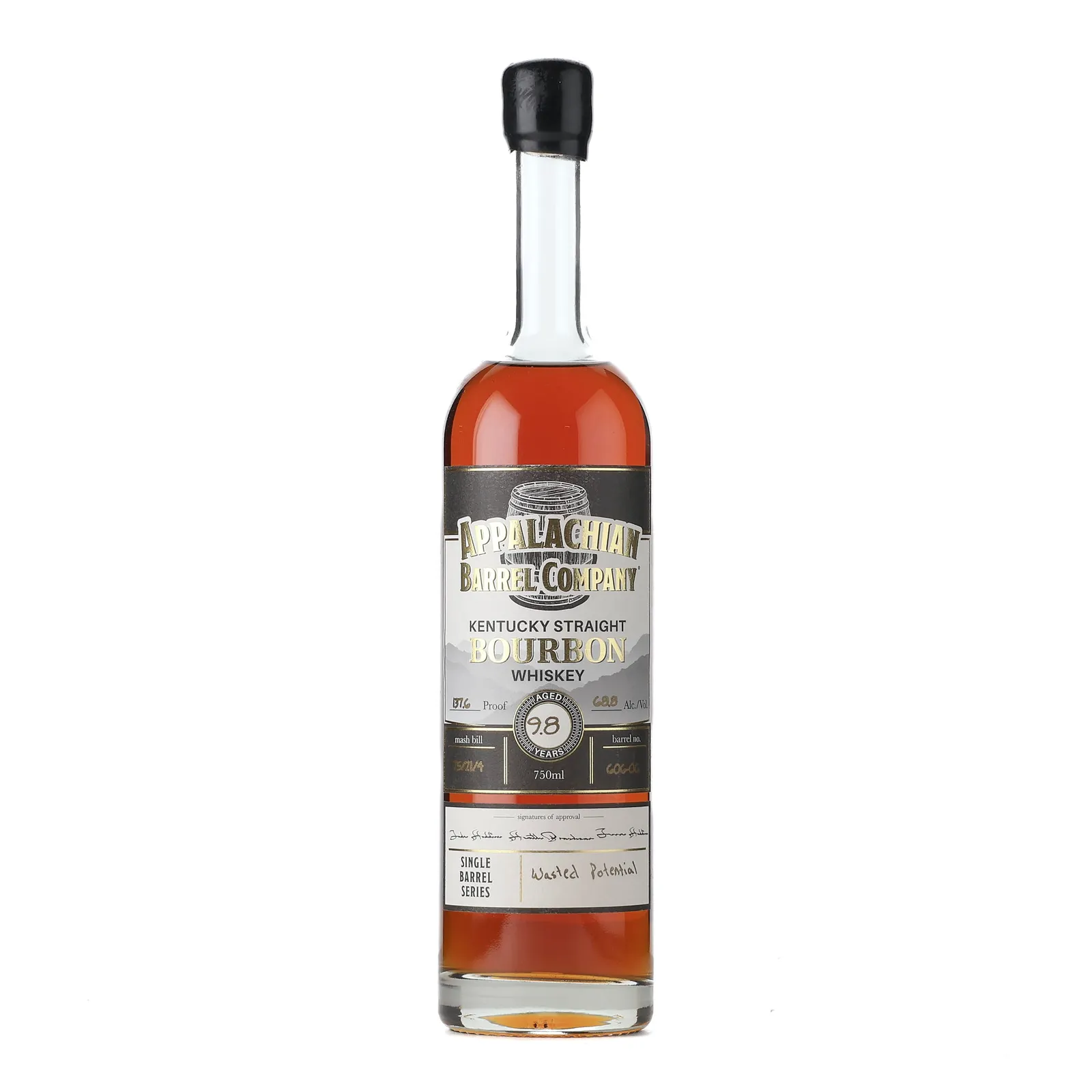 Appalachian Barrel Company Single Barrel Series 'Wasted Potential' 9 Year Old, Bourbon Cask, Cask #606-06, Appalachian Barrel Company, 68.8% whisky bottle