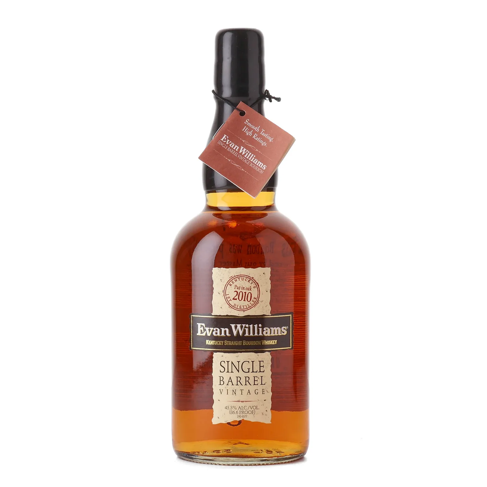 Evan Williams Single Barrel Vintage Bourbon 8 Year Old, New Charred Oak Cask, Cask #818, 2018, 43.3% whisky bottle