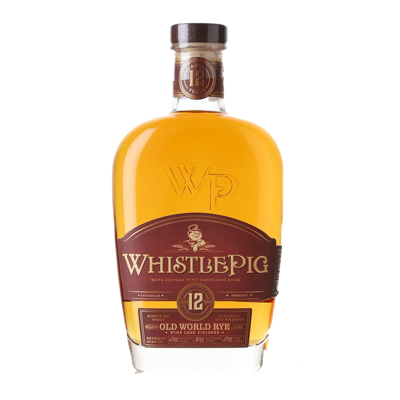 WhistlePig Old World Rye 12 Year Old, Wine Cask, 43%, 75cl whisky bottle