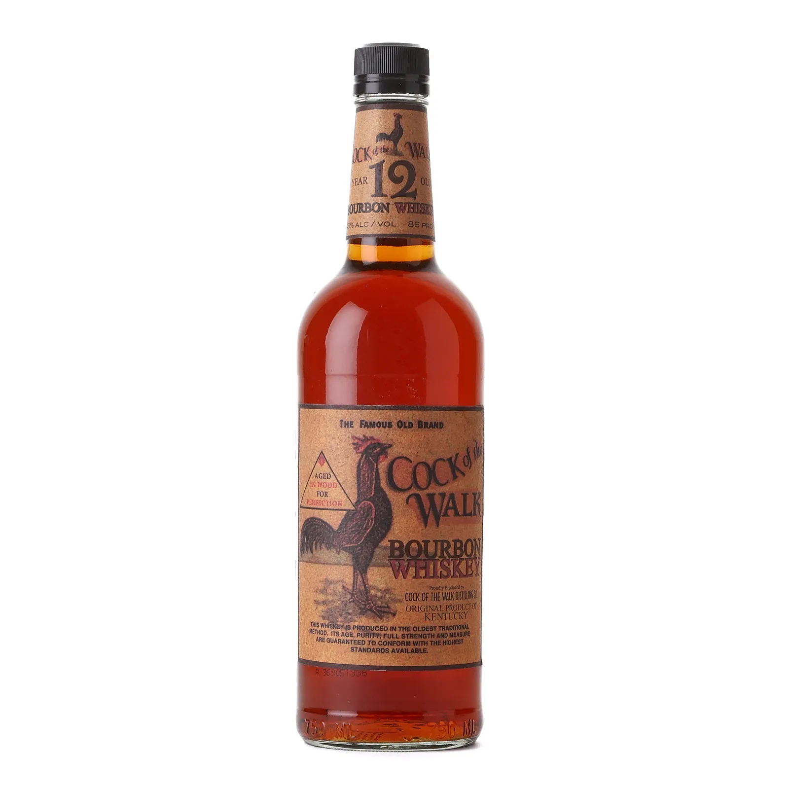 Cock of the Walk 12 Year Old, New Charred Oak Cask, 43% whisky bottle