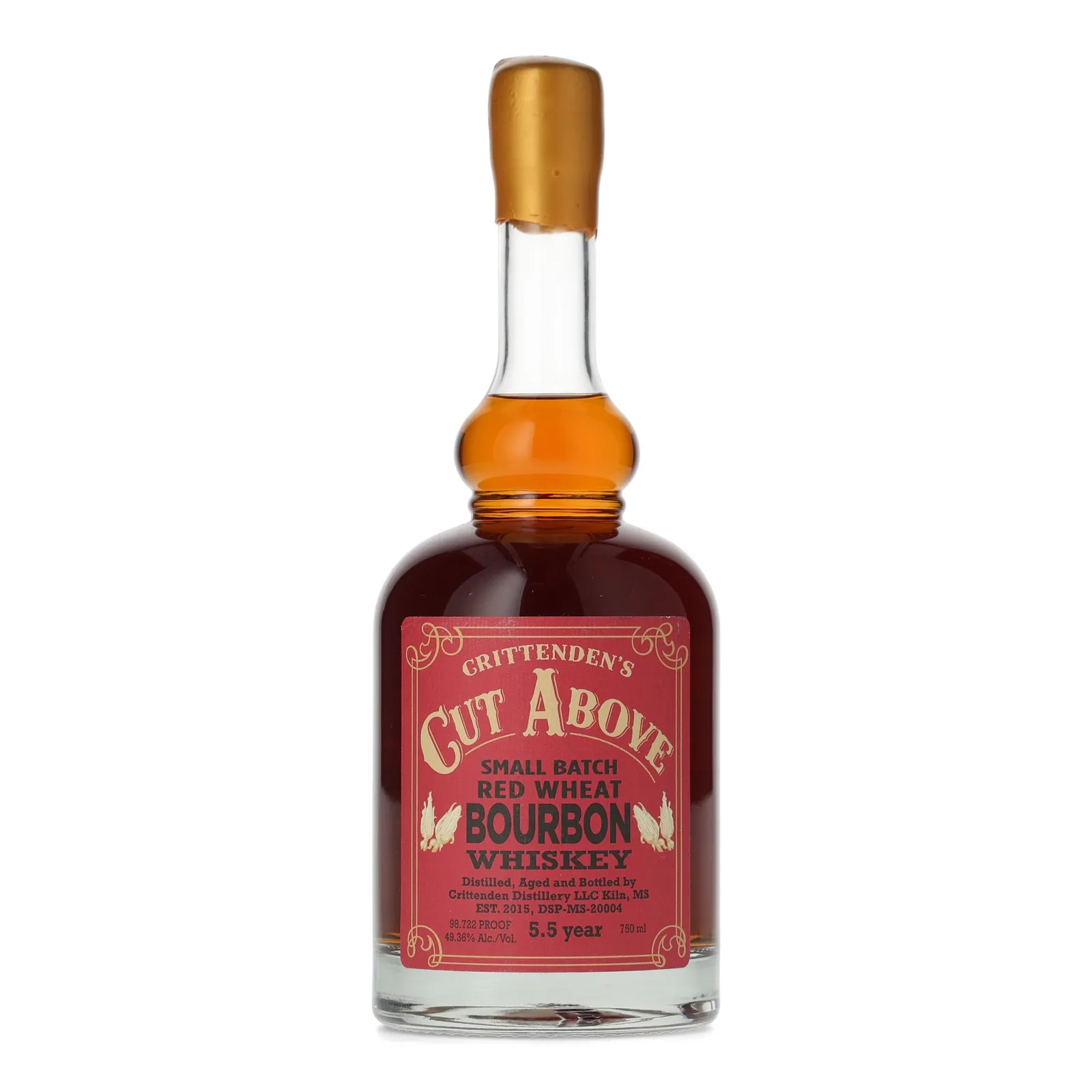 Crittenden's Cut Above Small Batch No. Red Wheat Bourbon Whiskey 5 Year Old, Cask #1297-1302, 2026, 49.36% whisky bottle