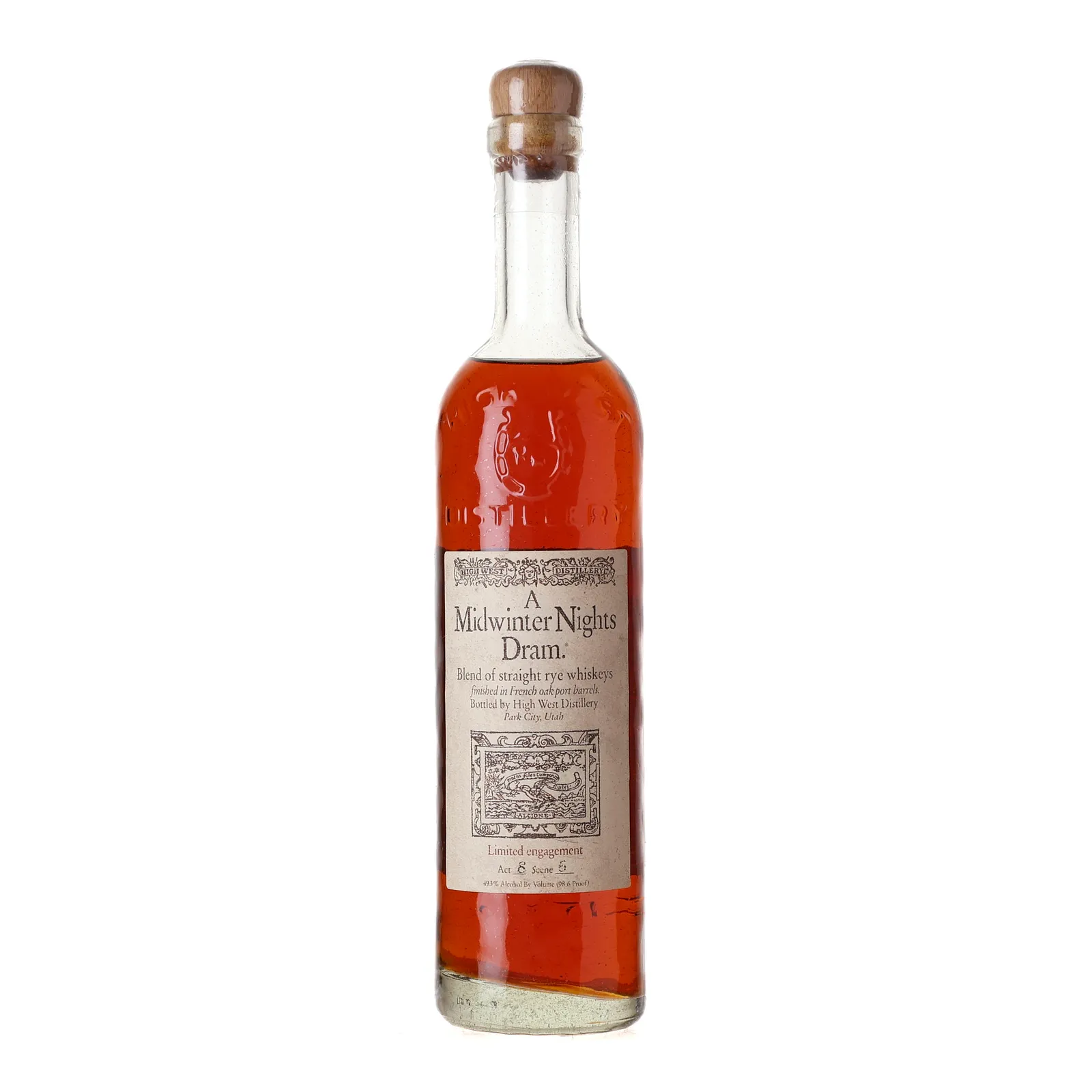 High West A Midwinter Nights Dram Act 8, Scene 5, Port Cask, 49.3% whisky bottle
