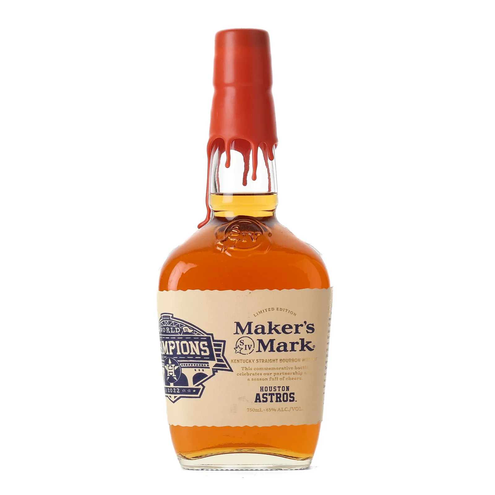 Maker's Mark Houston Astros World Champions, 2022, 45% whisky bottle