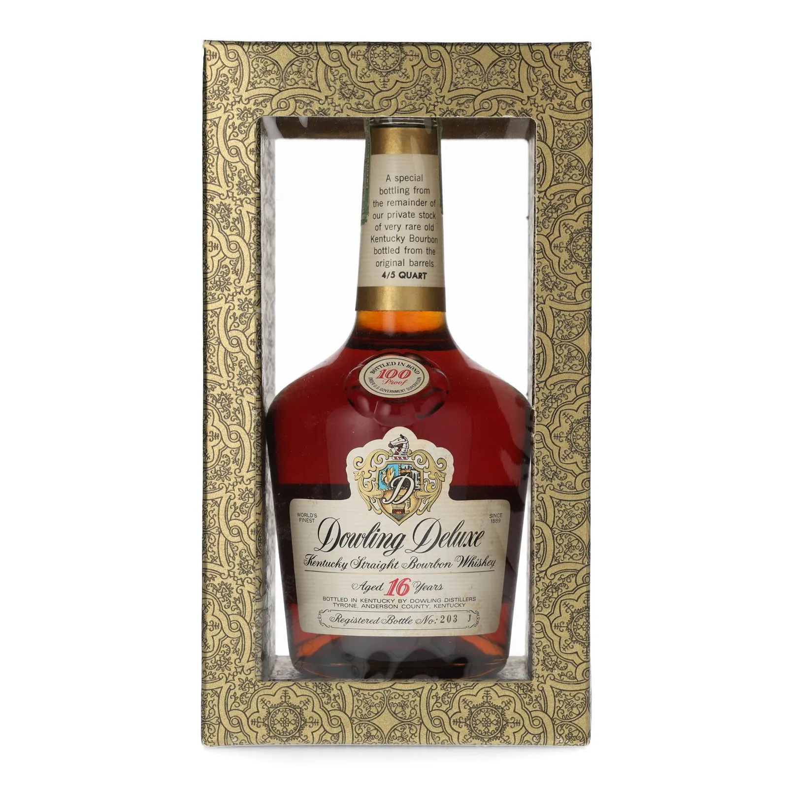 Dowling Deluxe 16 Year Old, 1969, 50% whisky bottle