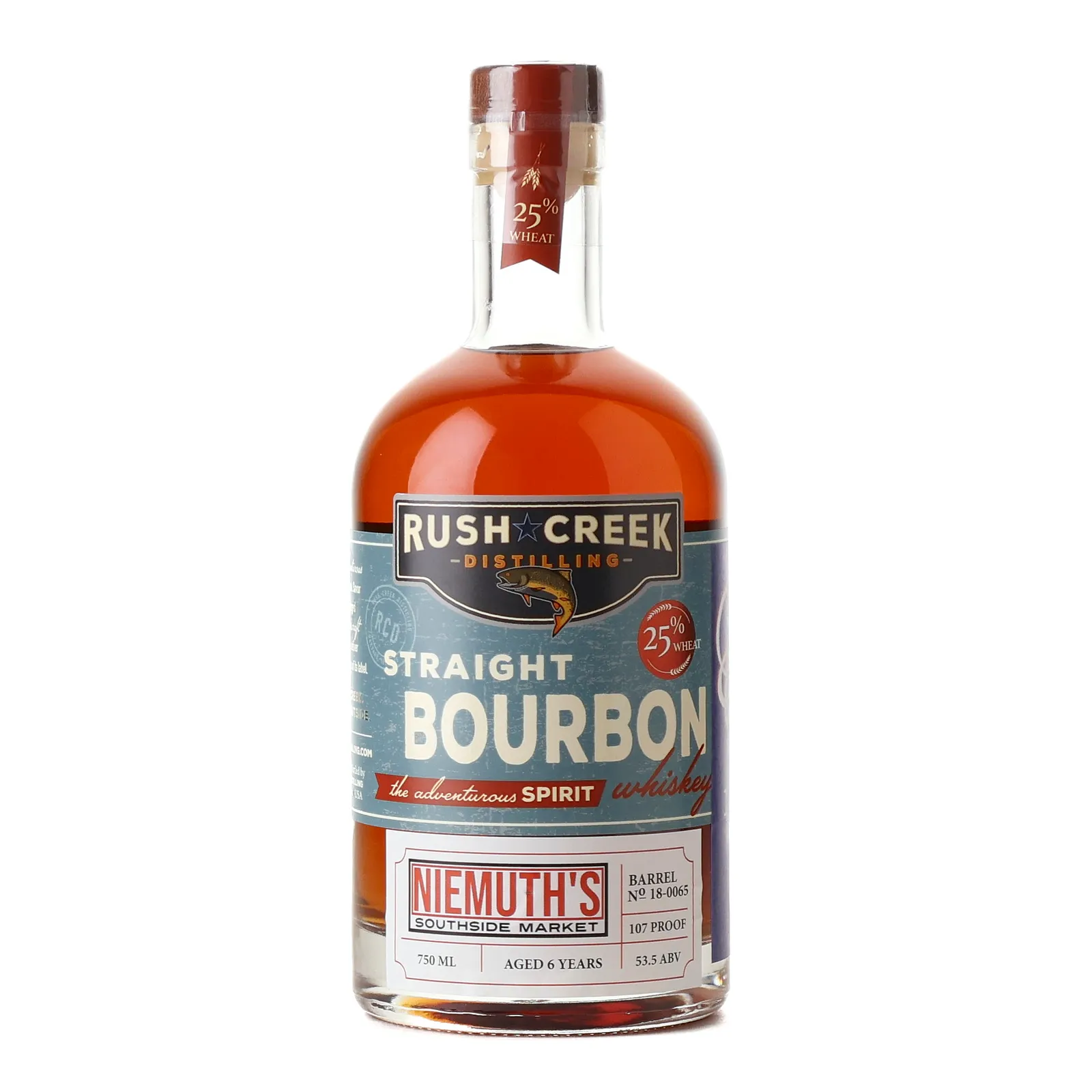 Rush Creek Stricker Family Antique Bourbon Niemuth's Private Barrel Selection 6 Year Old, Cask #18-0065, 53.5% whisky bottle