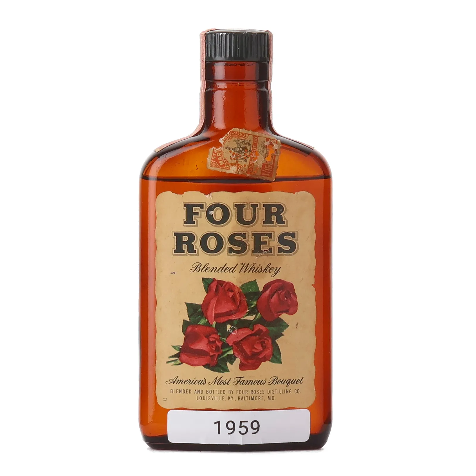 Four Roses Blended Whiskey, New charred oak & used cooperage Cask, 1964, 43% whisky bottle