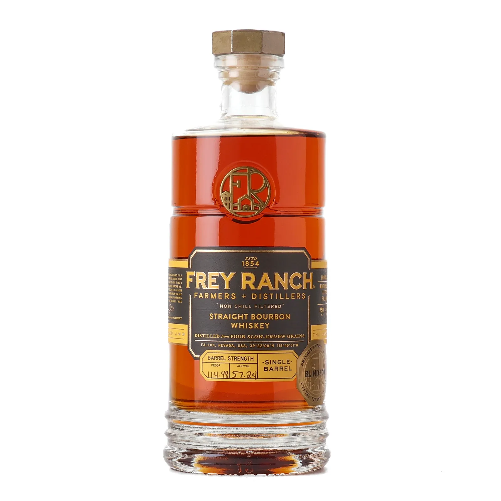 Frey Ranch Farmers + Distillers Bourbon Blind Fox Private Barrel Selection, Cask #2239, 57.2% whisky bottle