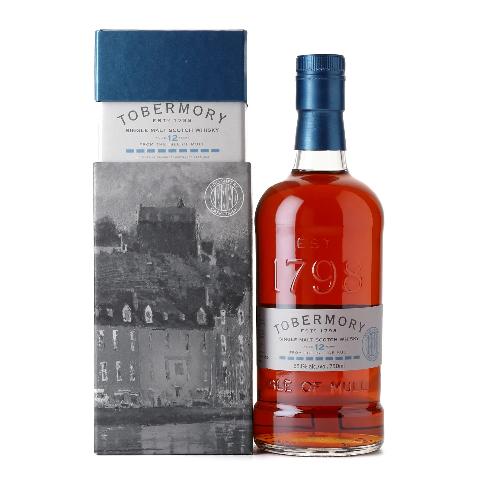 Tobermory Fino Sherry Cask Finish 12 Year Old, Fino Sherry Cask, 2018, 55.1% whisky bottle