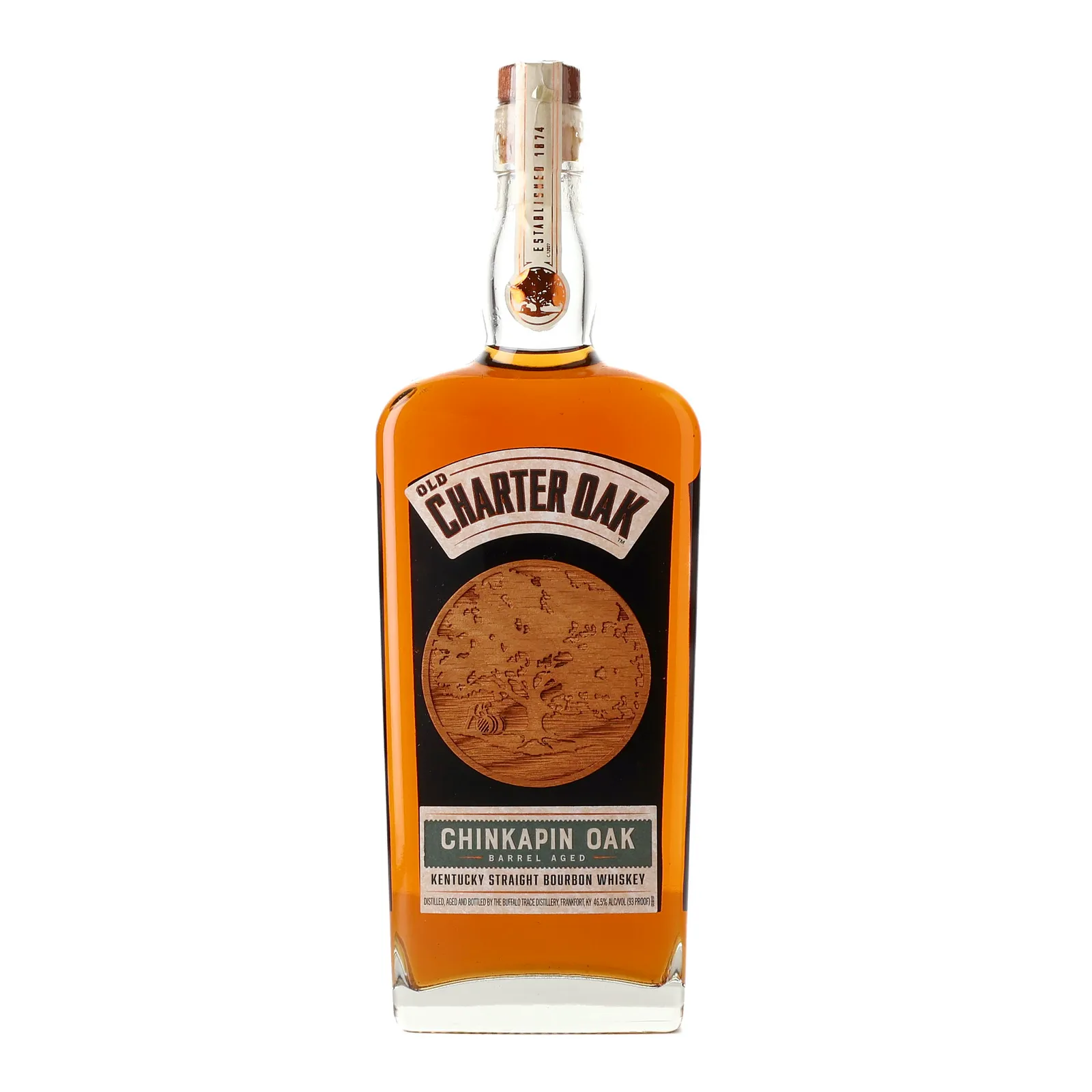 Old Charter Oak Chinkapin Oak 9 Year Old, Chinkapin Oak Cask, 2020, 46.5% whisky bottle