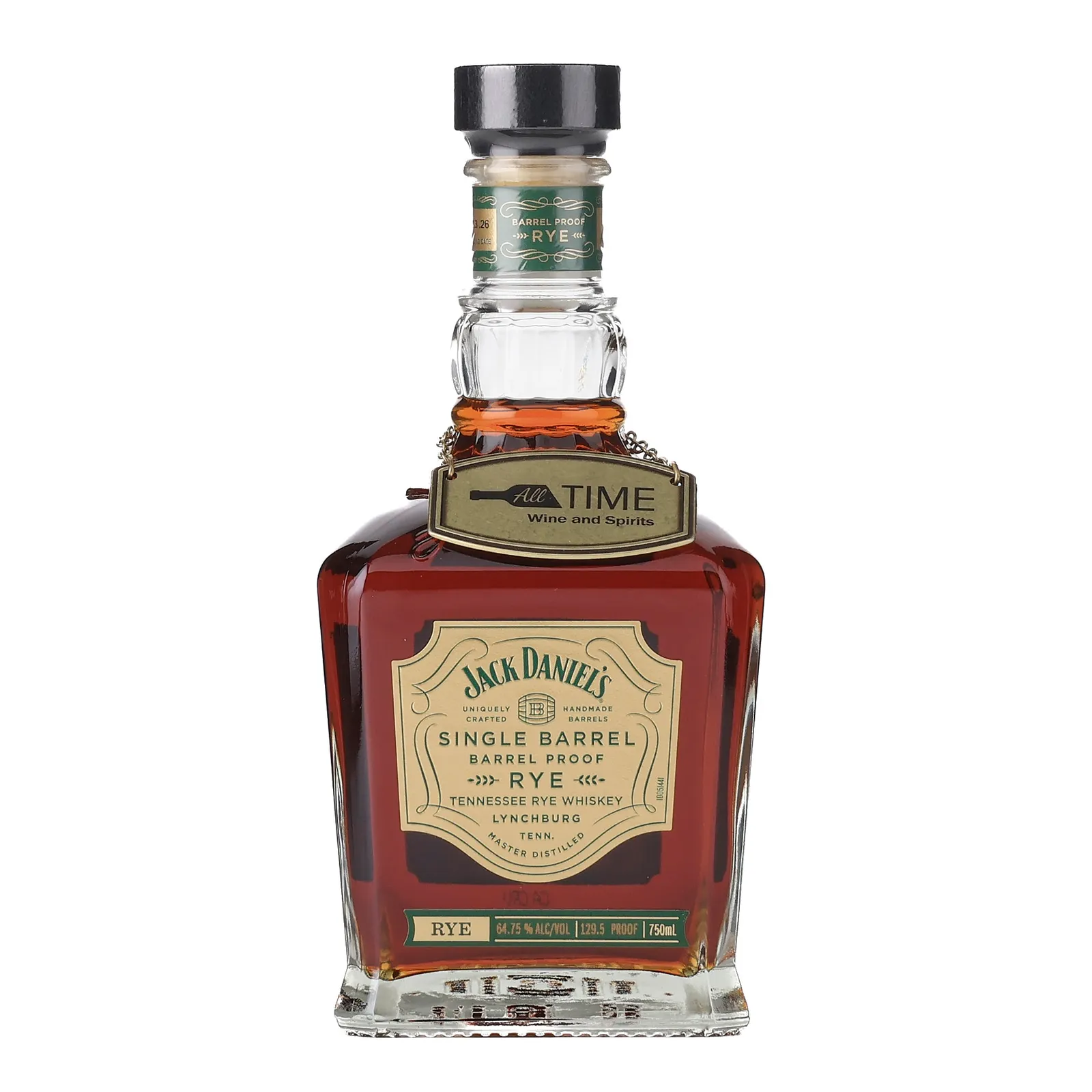 Jack Daniel's Single Barrel Barrel Proof Rye 'All Time Wine & Spirits' Private Barrel Selection, 2026, 64.75% whisky bottle
