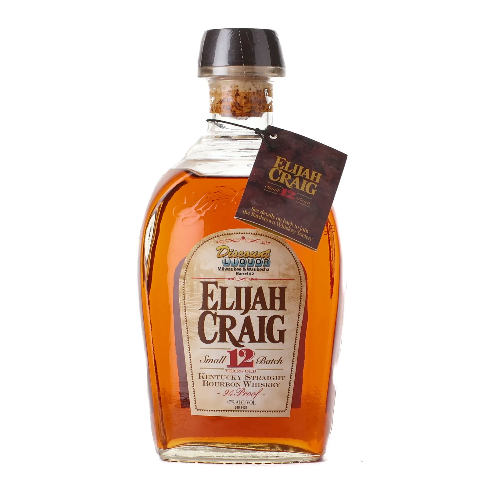 Elijah Craig Small Batch No. 12 Year Old, Bourbon Cask, Cask #2, 47% whisky bottle