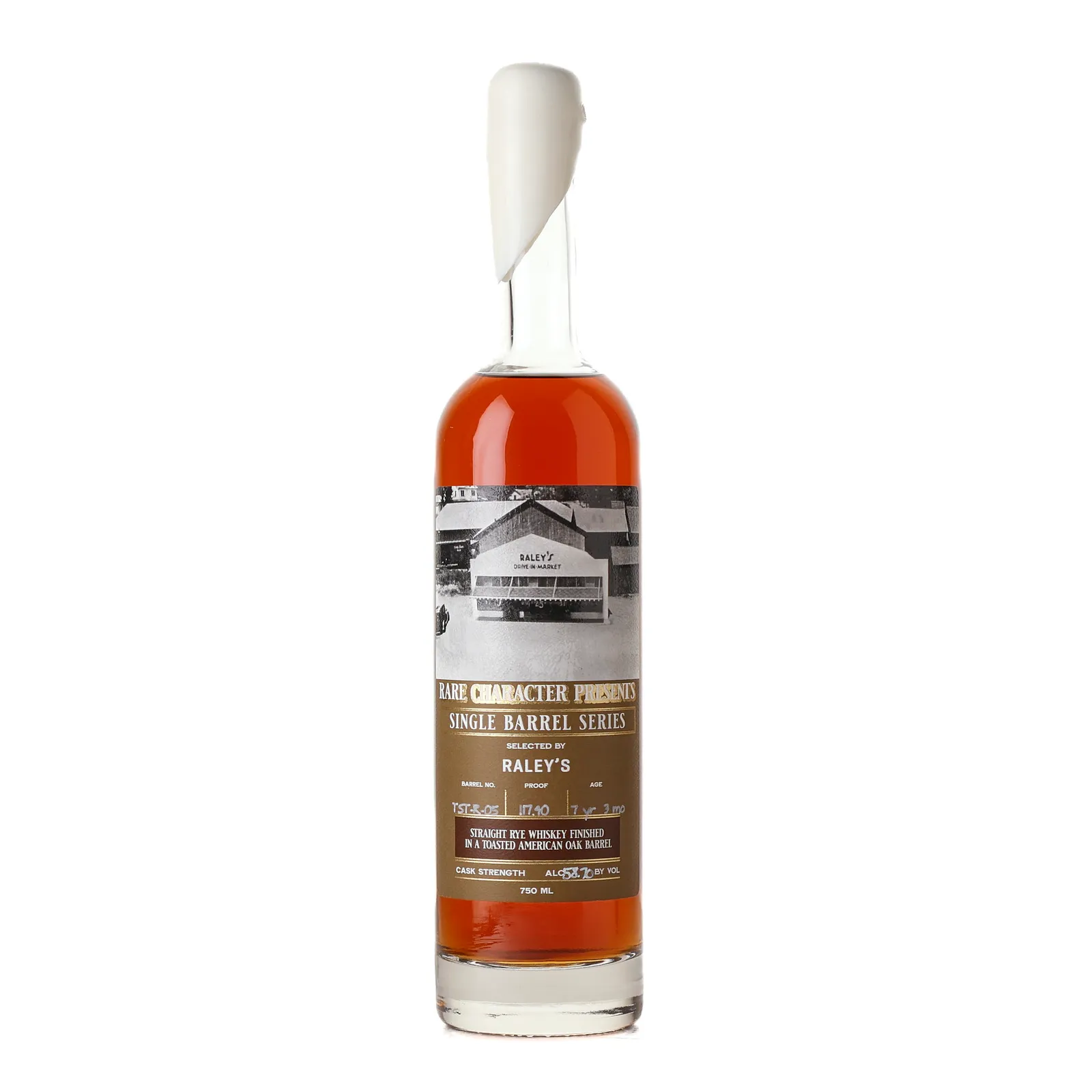 Rare Character Single Barrel Series TST Rye Raley's Private Barrel Selection 7 Year Old, Toasted American Oak Cask, Cask #TST-R-05, Rare Character Whiskey Co., 58.7% whisky bottle
