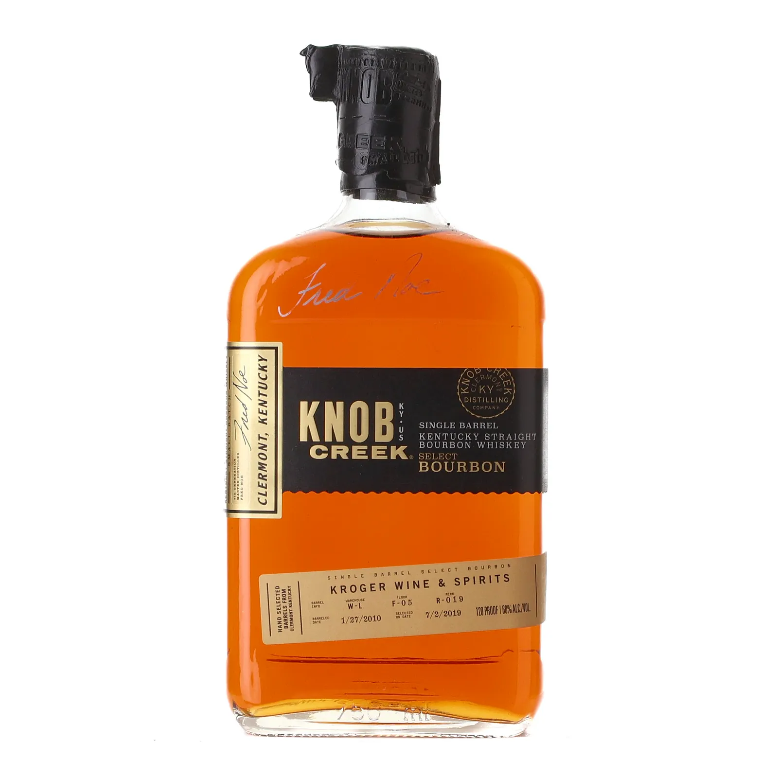 Knob Creek Kroger Private Barrel Selection Single Barrel Select Bourbon, 2010, 60% whisky bottle