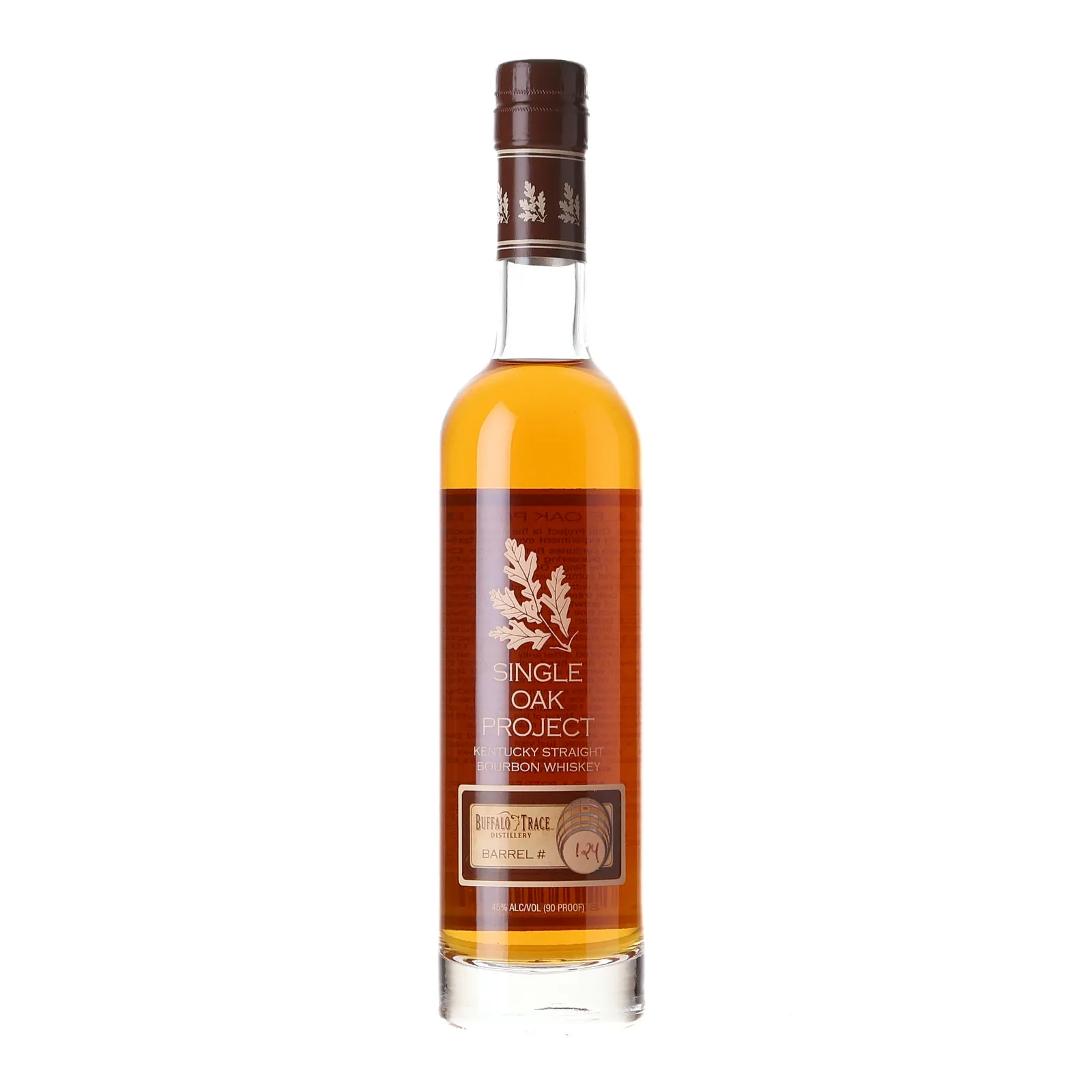 Buffalo Trace Single Oak Project, Barrel #124, 45% whisky bottle