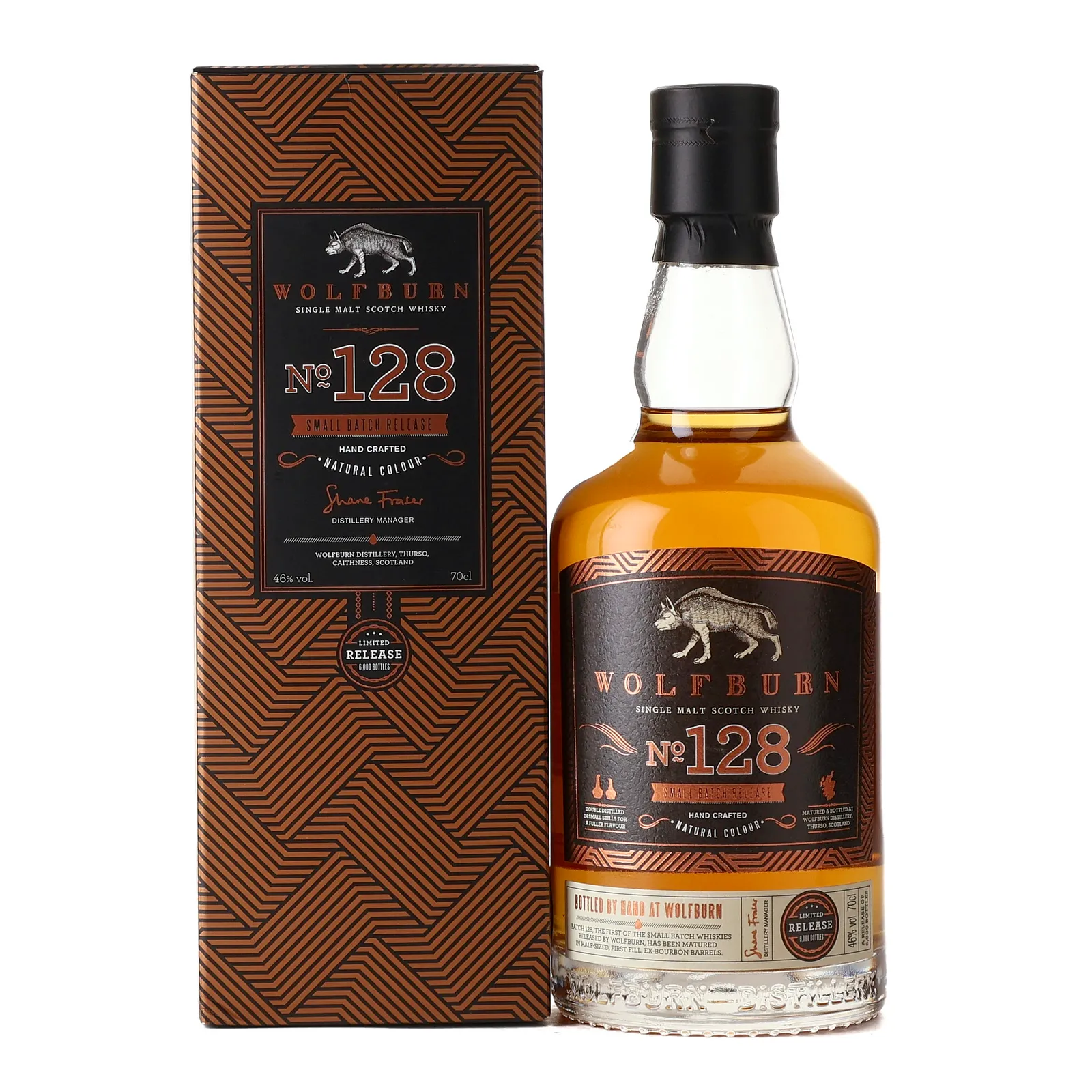 Wolfburn No. 128 Small Batch No. Release 3 Year Old, 46% whisky bottle