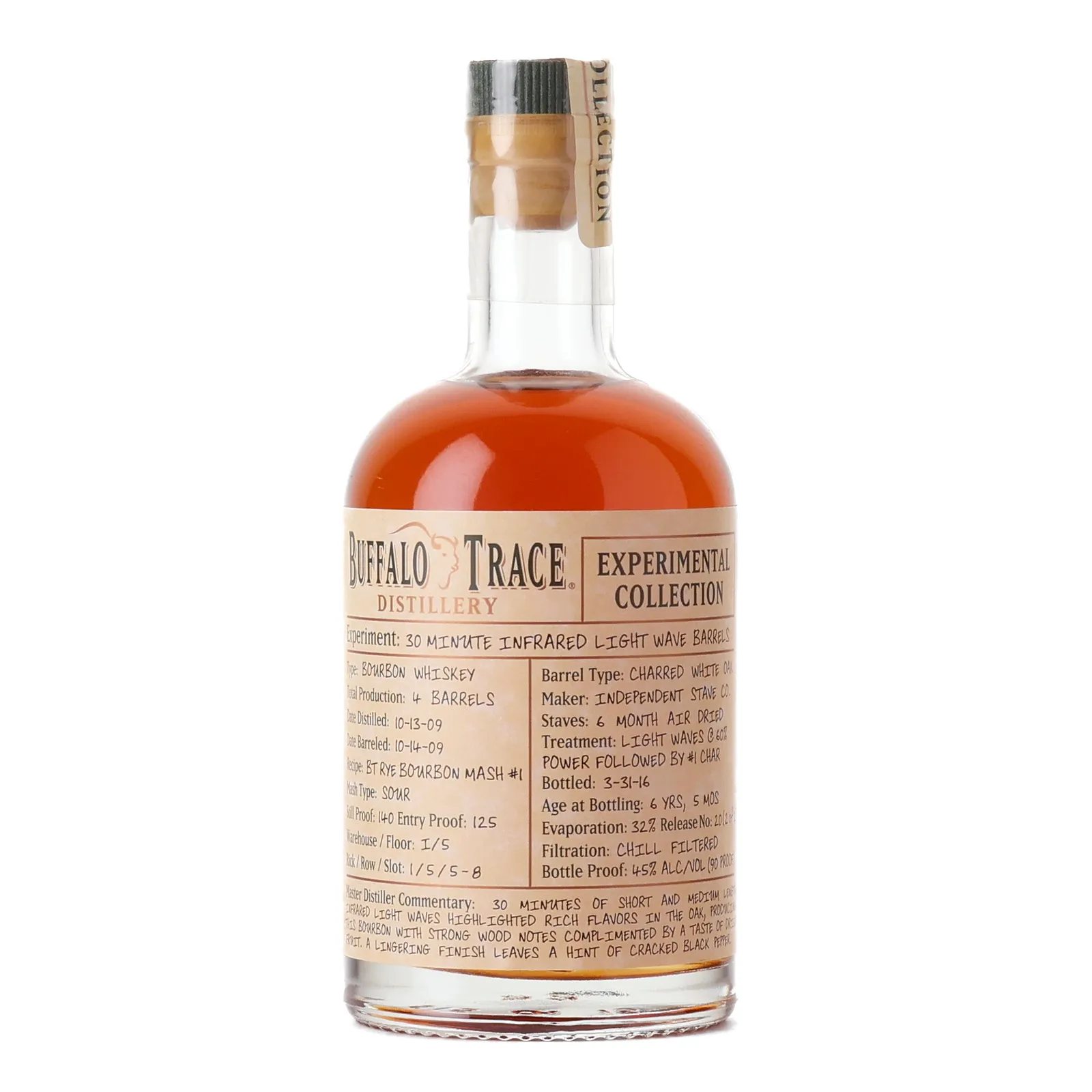 Buffalo Trace Experimental Collection 6 Year Old, Charred White Oak Cask, 2016, 45% whisky bottle