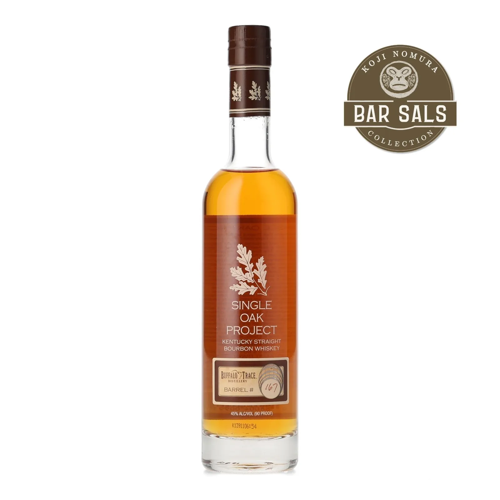 Buffalo Trace Single Oak Project, Cask #167, 2011, 45% whisky bottle