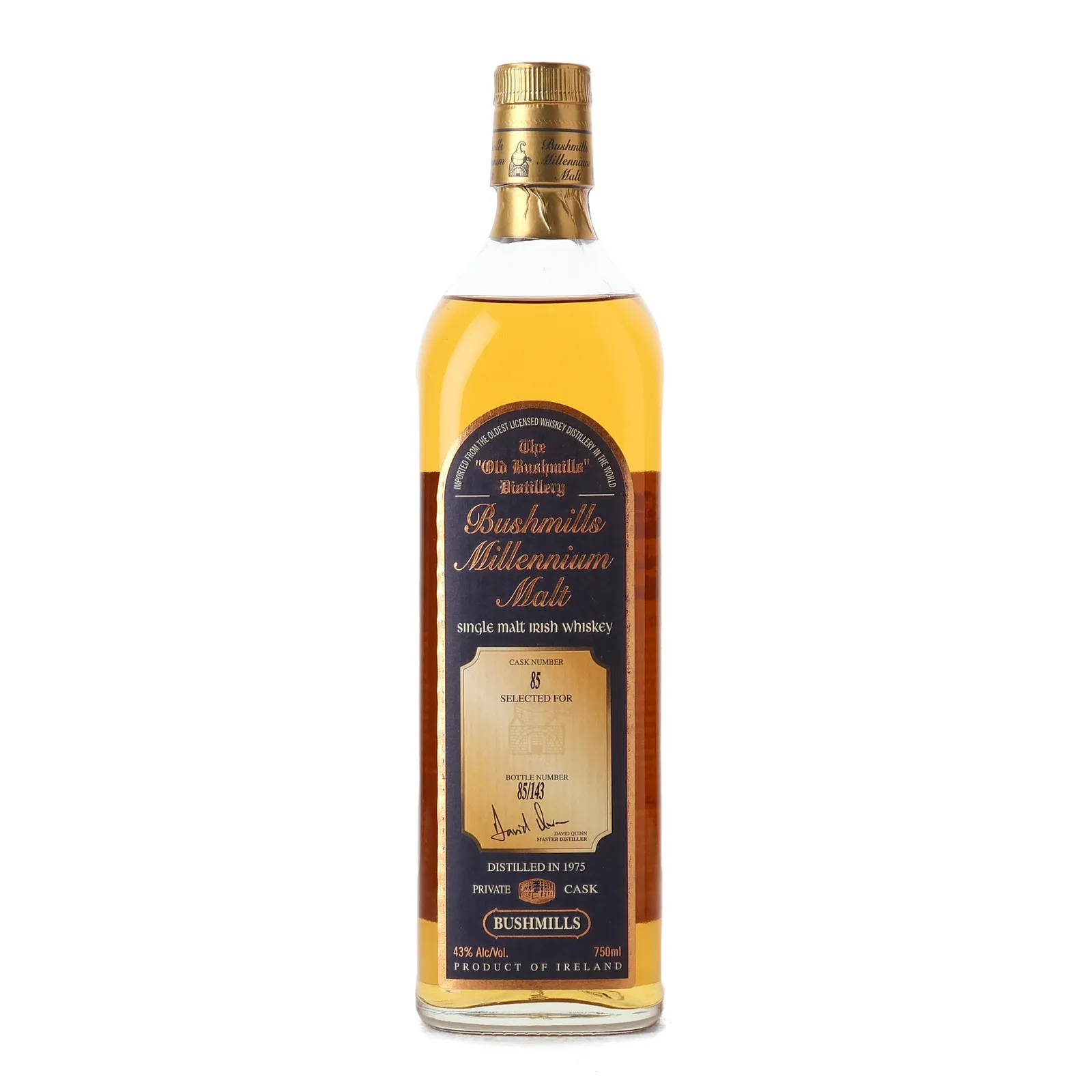 Bushmills Millennium Malt Private Cask #24 Year Old, Cask #85, 2000, 43% whisky bottle