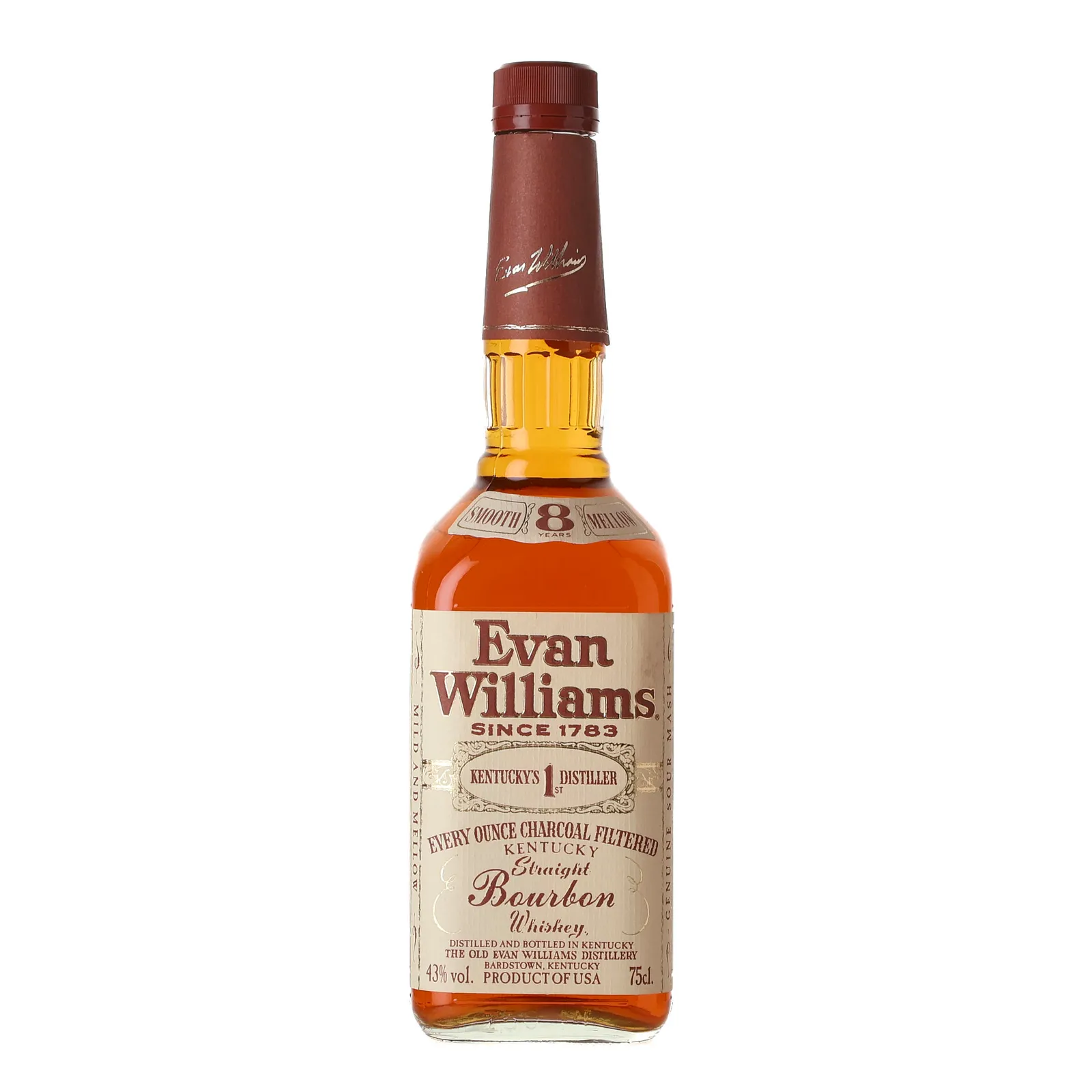 Evan Williams Kentucky Straight Bourbon 8 Year Old, New Charred Oak Cask, 43% whisky bottle