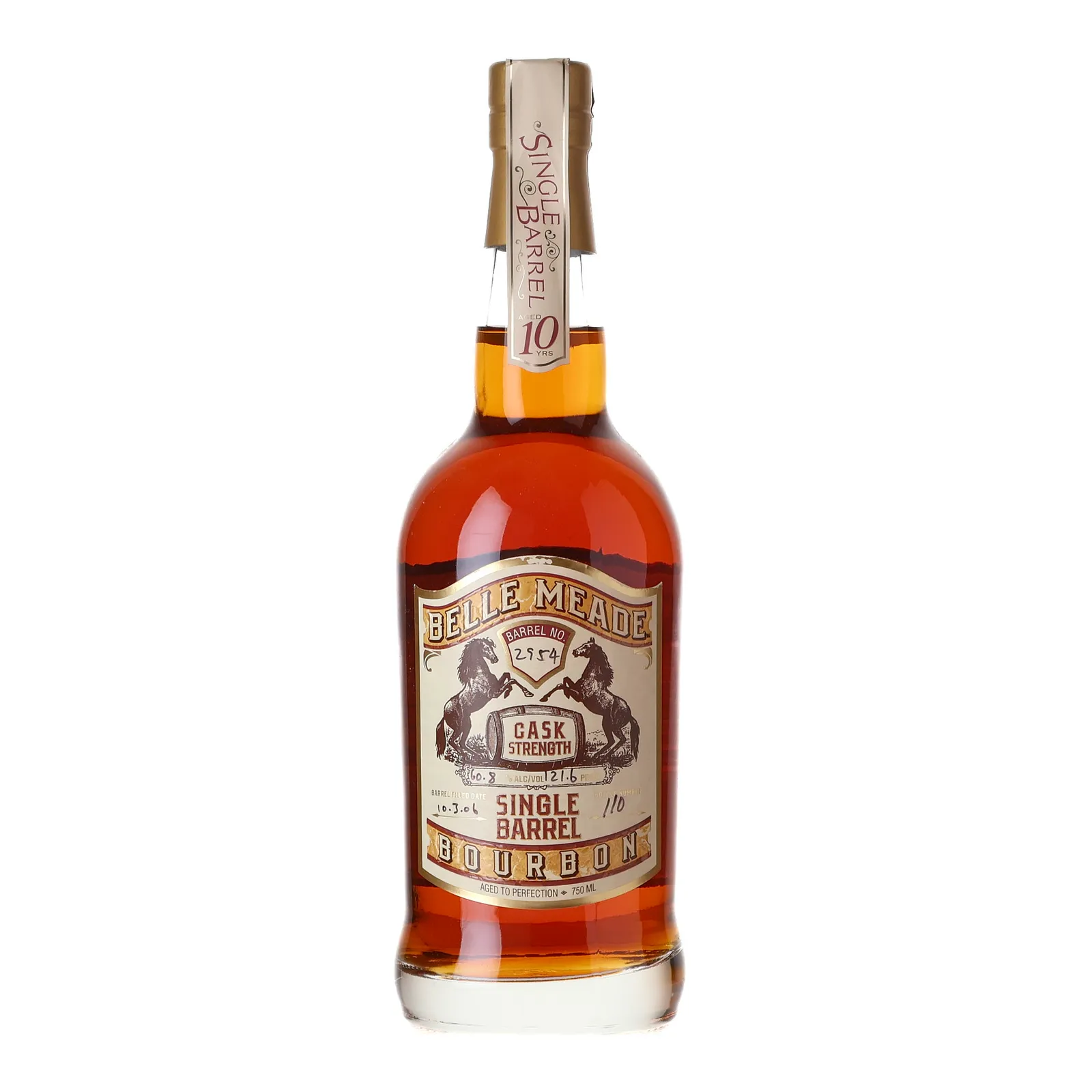 Belle Meade Cask Strength 10 Year Old, Cask #2954, 60.8% whisky bottle