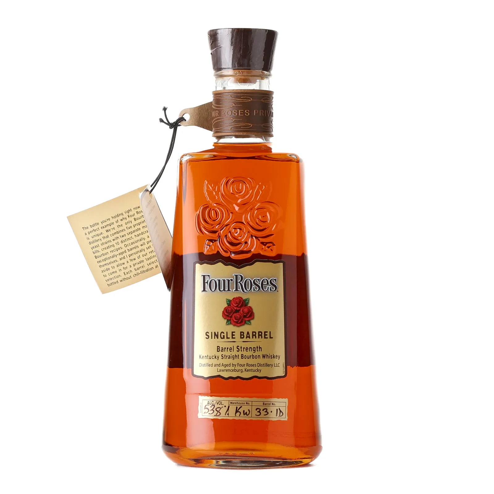 Four Roses Single Barrel Barrel Strength, Bourbon Cask, Cask #33-1D, 53.8% whisky bottle