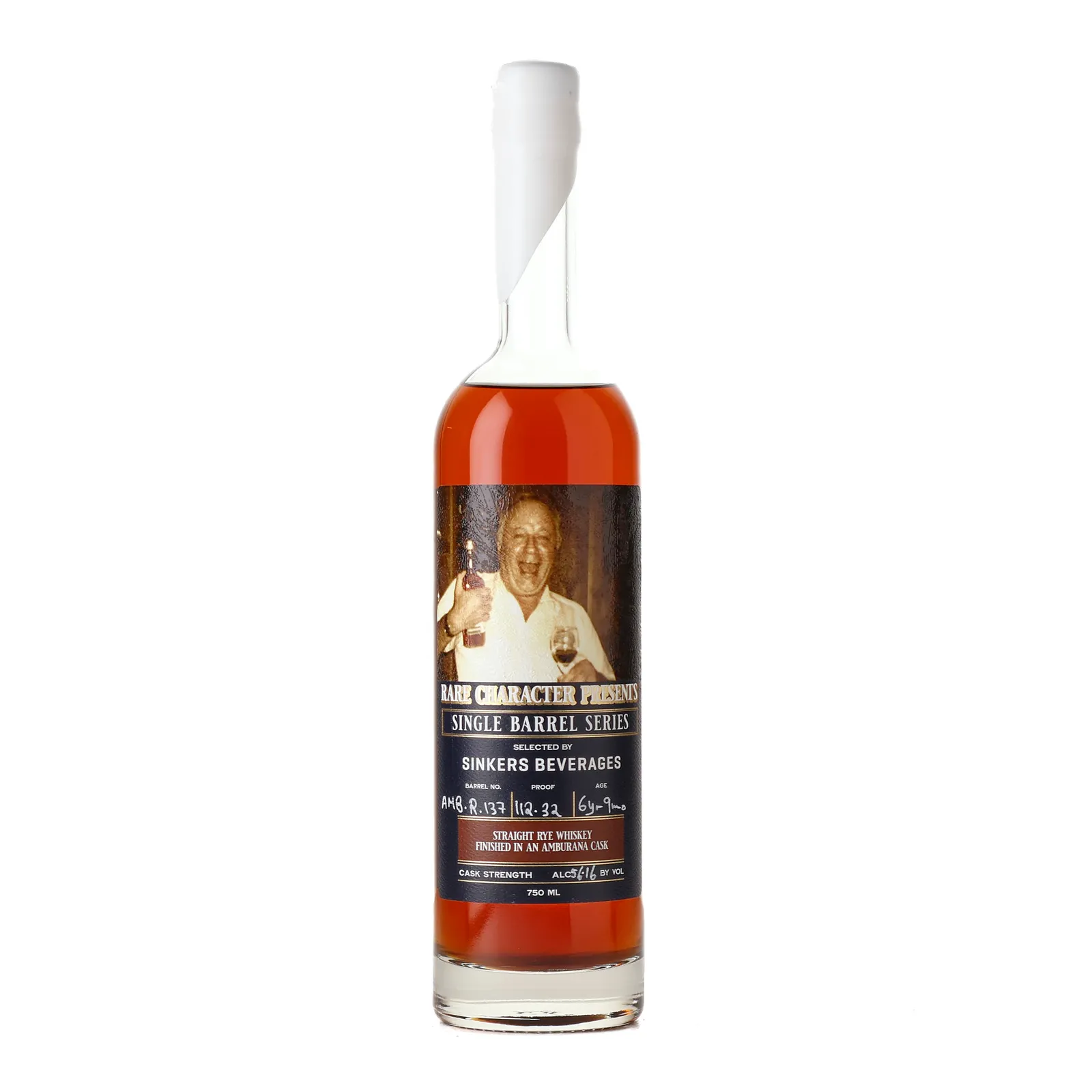 Single Barrel Series AMB-R Rye 'Sinkers' Private Barrel Selection 6 Year Old, Amburana Cask, Cask #AMB-R-137, Rare Character, 56.2% whisky bottle