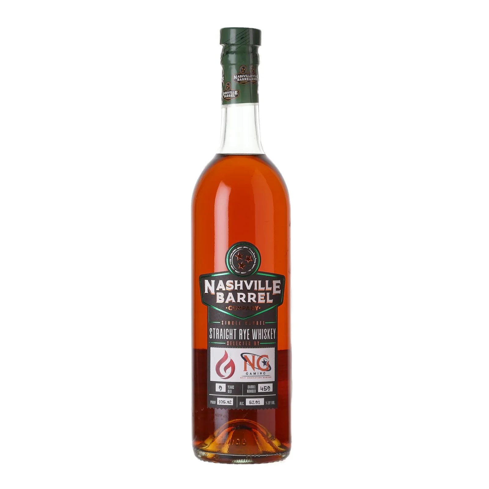 Nashville Barrel Company NG Gaming Private Barrel Selection 9 Year Old, New American Oak Cask, Cask #450, 52.9% whisky bottle