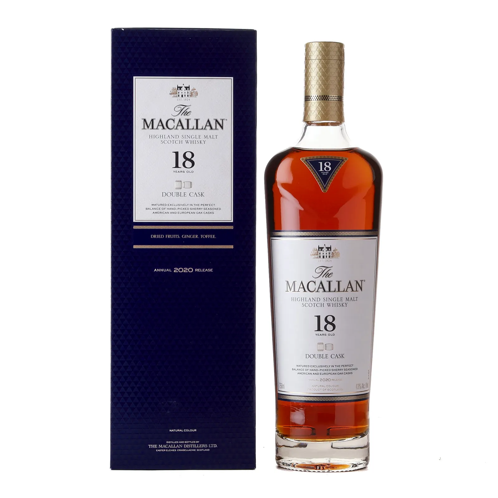 Macallan Double Cask #18 Year Old, Sherry Cask, 2020, 43%, 75cl whisky bottle